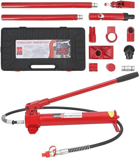 20 Ton Porta Power Hydraulic Jack Kit - 3.9ft Oil Hose, Auto Body Frame Repair Tool with Storage Case for Car, Truck & Farm Equipment | Perfect for Garage Repairs, Collision Fixes & Heavy Duty Maintenance
