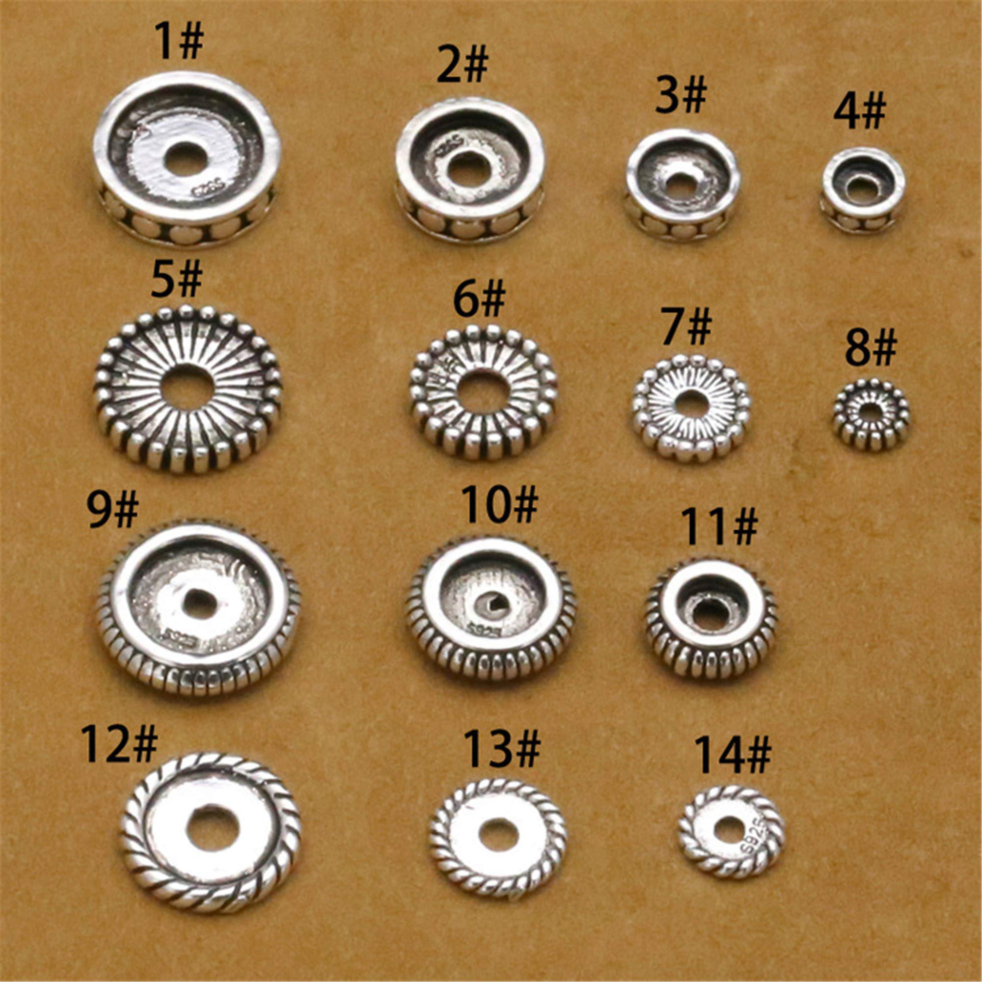 5pcs 11mm Genuine Sterling Silver Spacer Beads - Flat Thai Silver Slice Beads for DIY Jewelry Making, Bracelets & Necklaces - Premium Jewelry Findings (TY06)