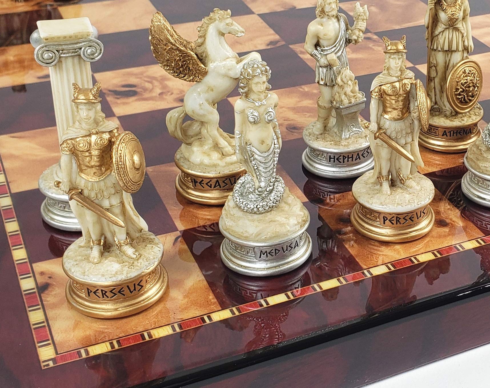 Greek Mythology Zeus vs Poseidon Chess Set - 18