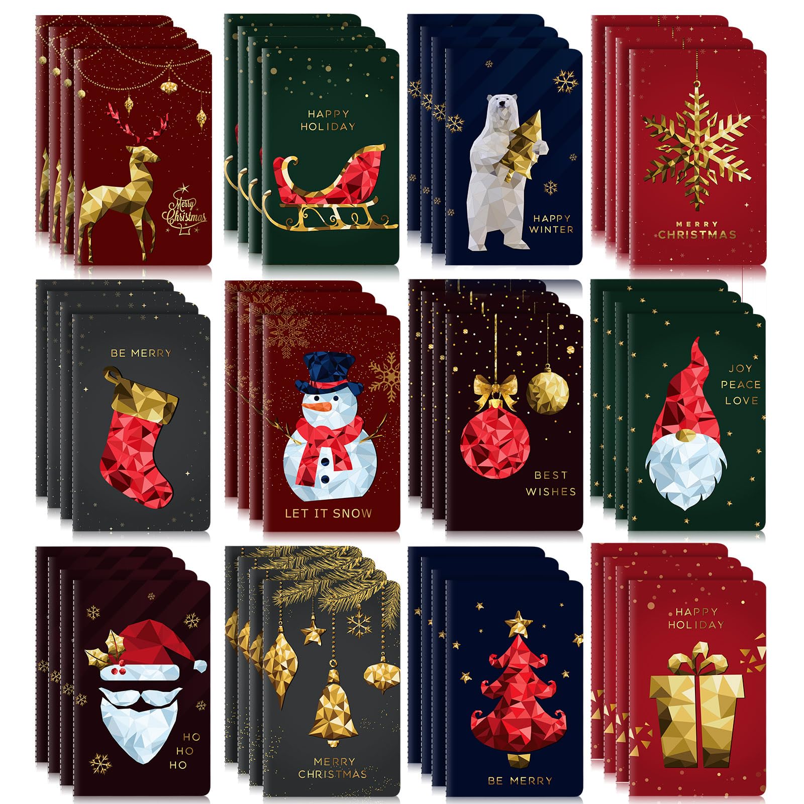 48-Piece Mini Christmas Notepads Set - Inspirational Holiday Memo Pads for Teens & Adults, Bulk Xmas Goody Bag Stuffers, Pocket-Sized Motivational Journals (Perfect for Office, School, Gift Exchanges & Holiday Party Favors)