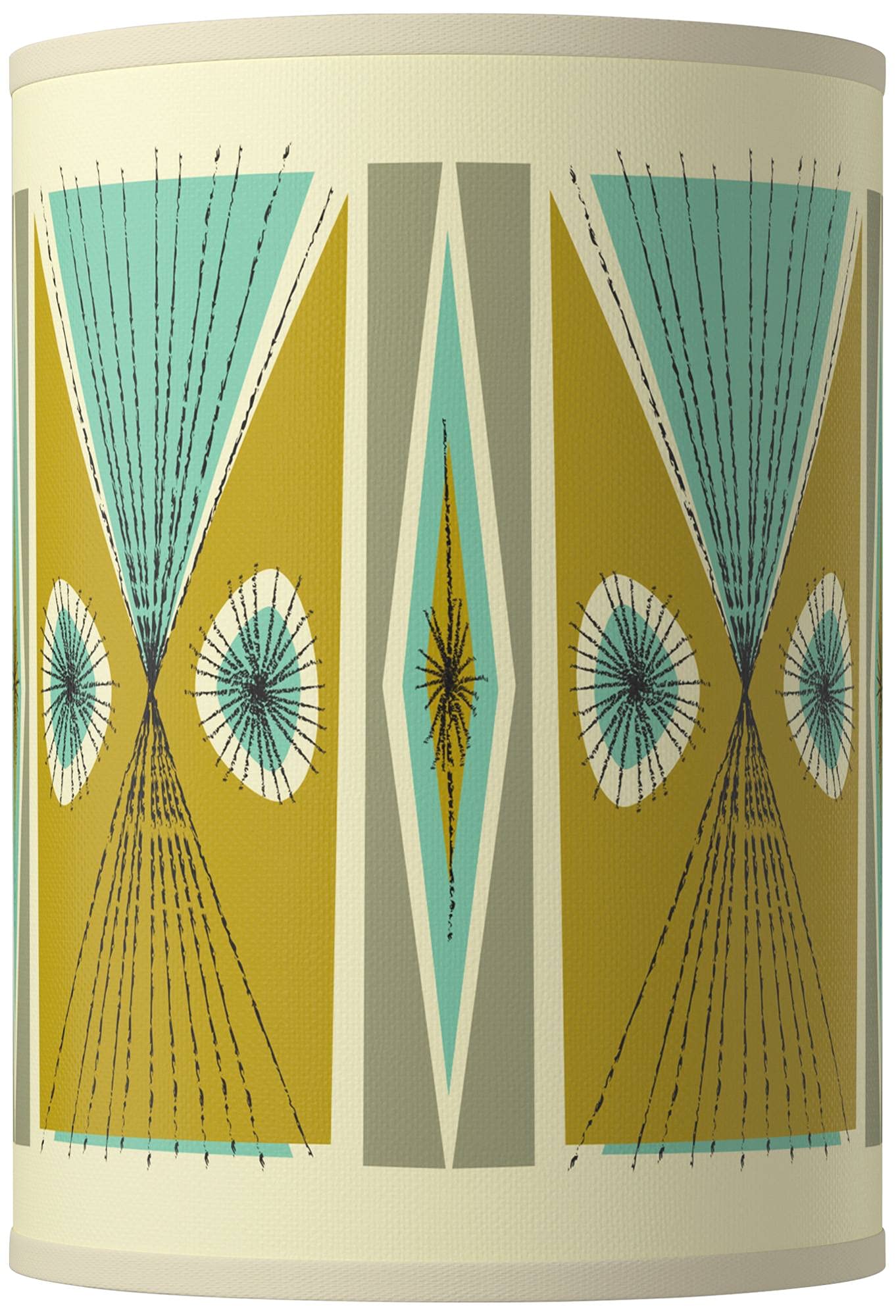 Vernaculis III Brown & Blue Cylinder Hardback Giclee Print Lamp Shade - 8