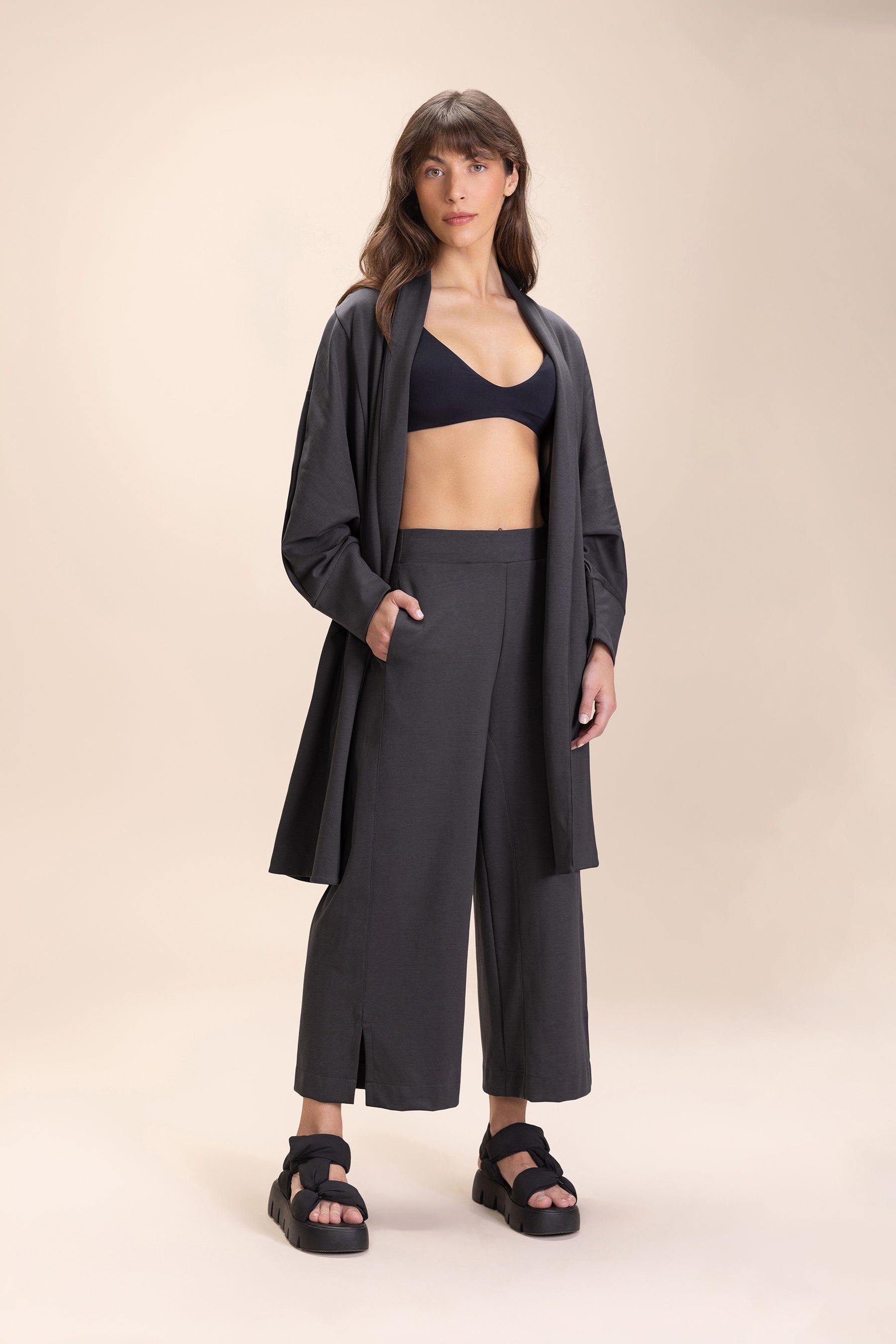Galax Knit Wrap Coat for Women - Soft & Cozy Long Cardigan Sweater - Perfect for Fall & Winter Layering, Office Wear, and Casual Outfits