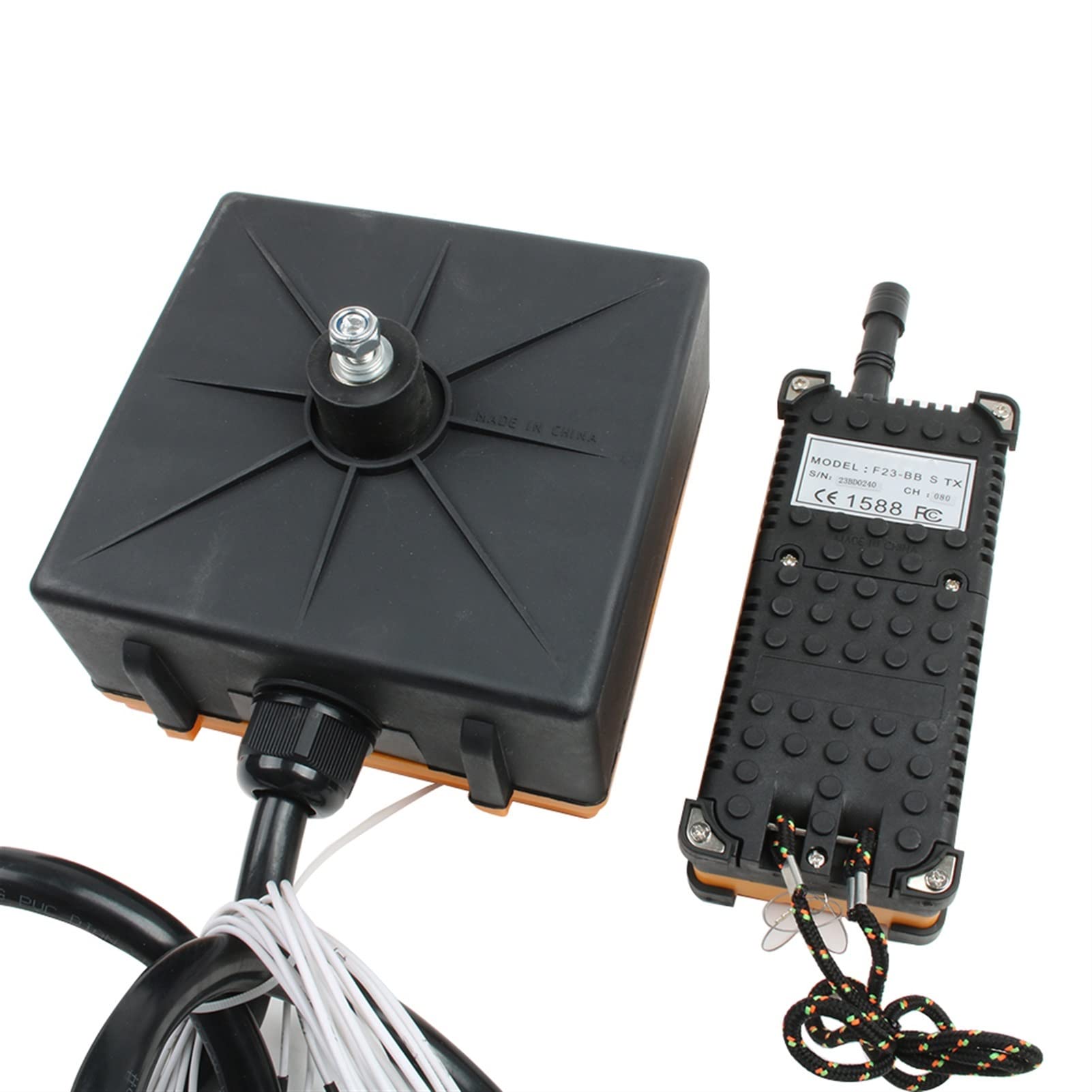 F23-BB Industrial Wireless Radio Remote Controller Switch - 1 Receiver + 1 Transmitter with Speed Control for Hoist & Crane (VHF 310-331MHz, AC 220V) - Perfect for Construction Sites, Warehouses, and Heavy Equipment Operations