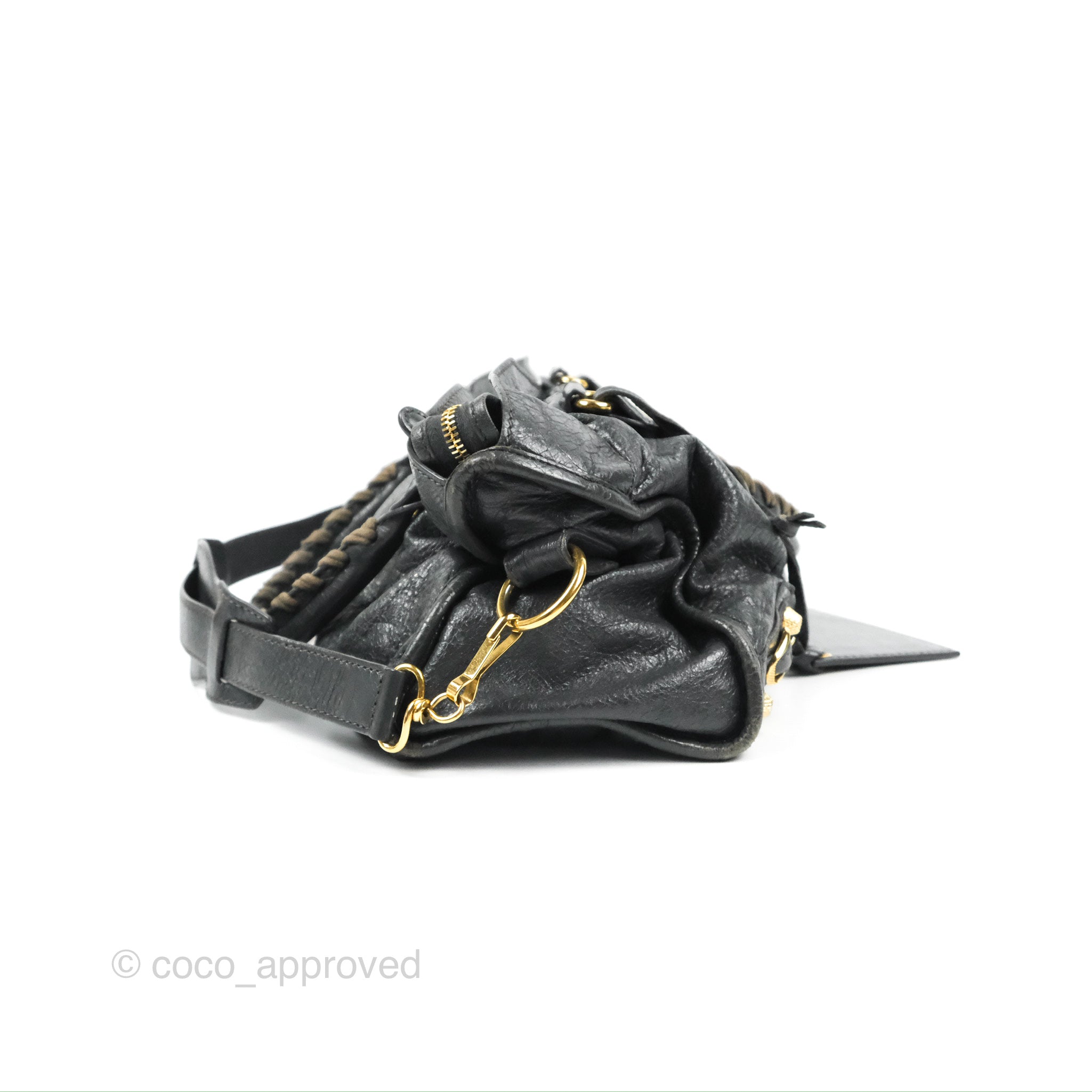 Balenciaga Classic City Bag in Dark Grey Calfskin with Gold Hardware - Perfect for Everyday Use, Work & Travel