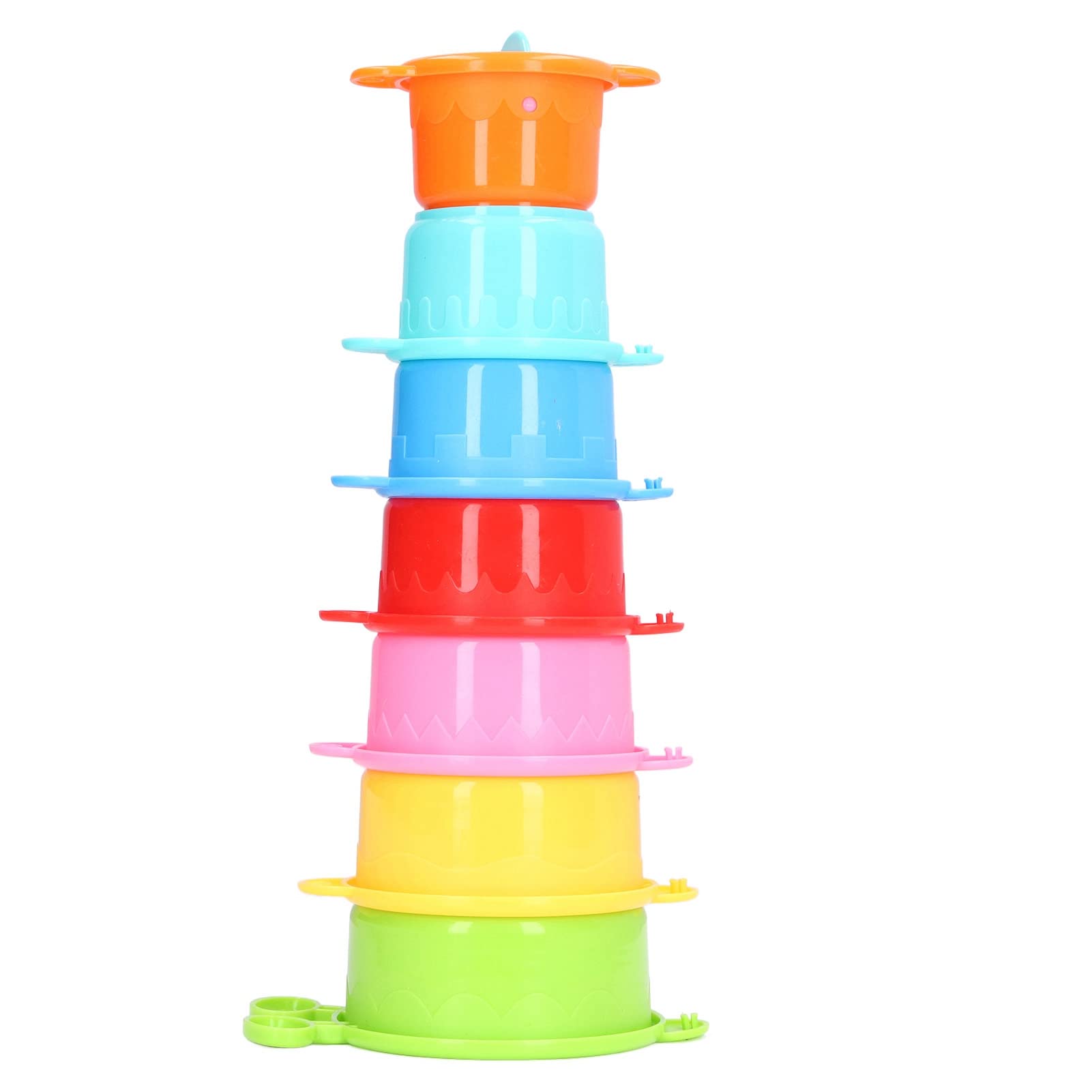 Liyeeo 7 Pack Baby Building Cups - Stacking Bath Toys for Toddlers, Sensory & Hand-Eye Coordination Learning Toys - Perfect for Bathtime Play, Early Childhood Development & Montessori Activities