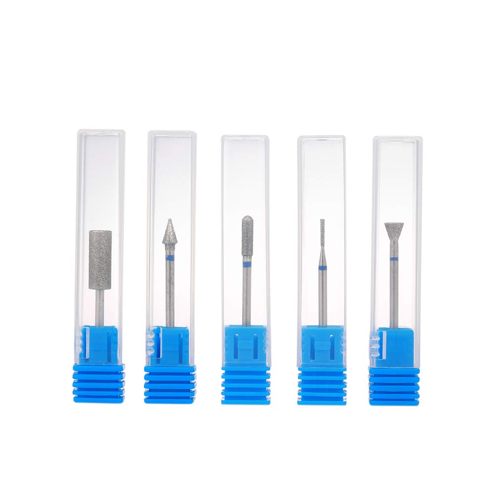 5-Piece Professional Nail Drill Bits Set for Pedicure & Manicure - Diamond Carbide Nail Art Tools Kit for Salon & Home Use - Perfect for Nail Care, Acrylics & Gel Extensions