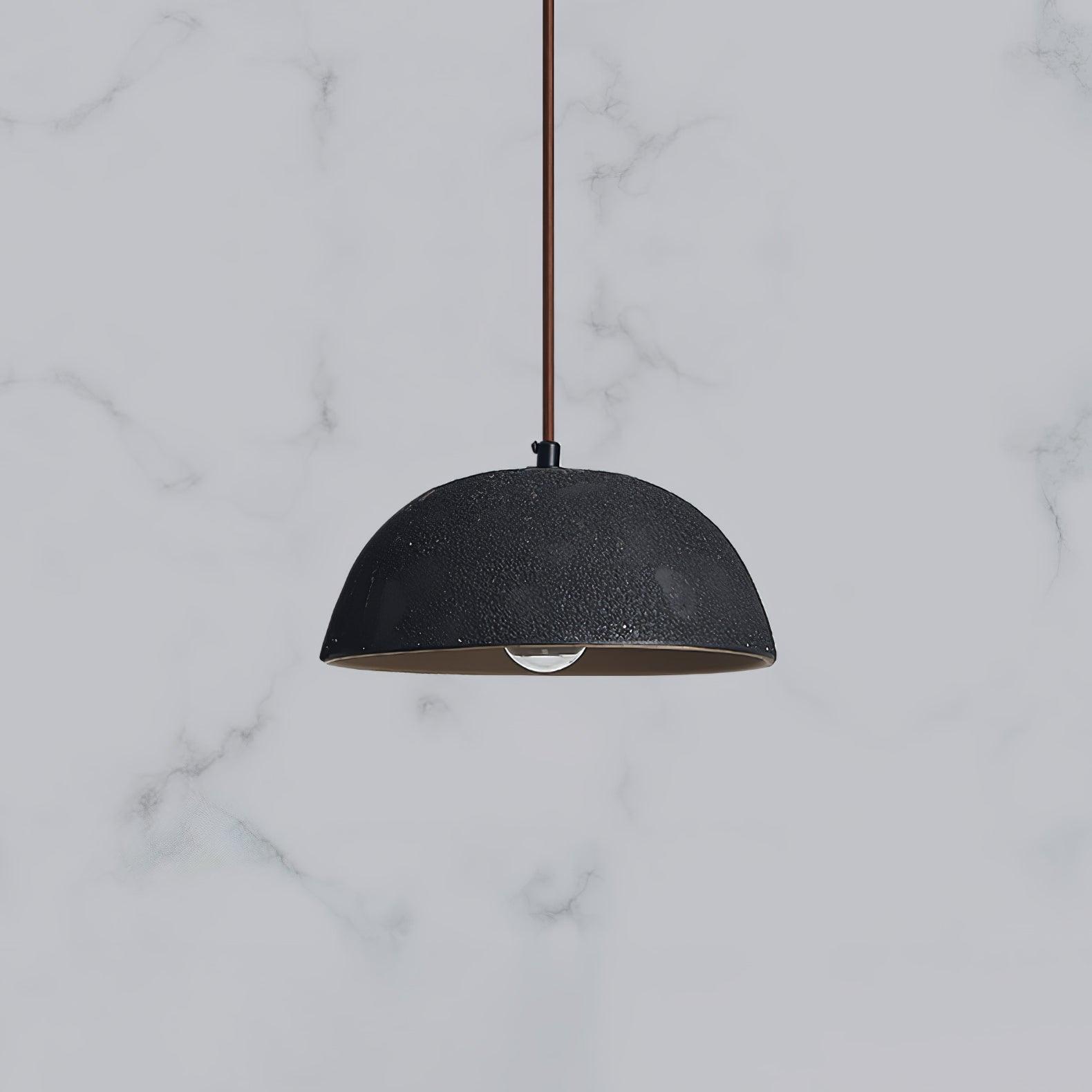 Black Arch Ceramic Pendant Lamp - Modern Handmade Hanging Light Fixture for Living Room, Bedroom, or Dining Area Decoration