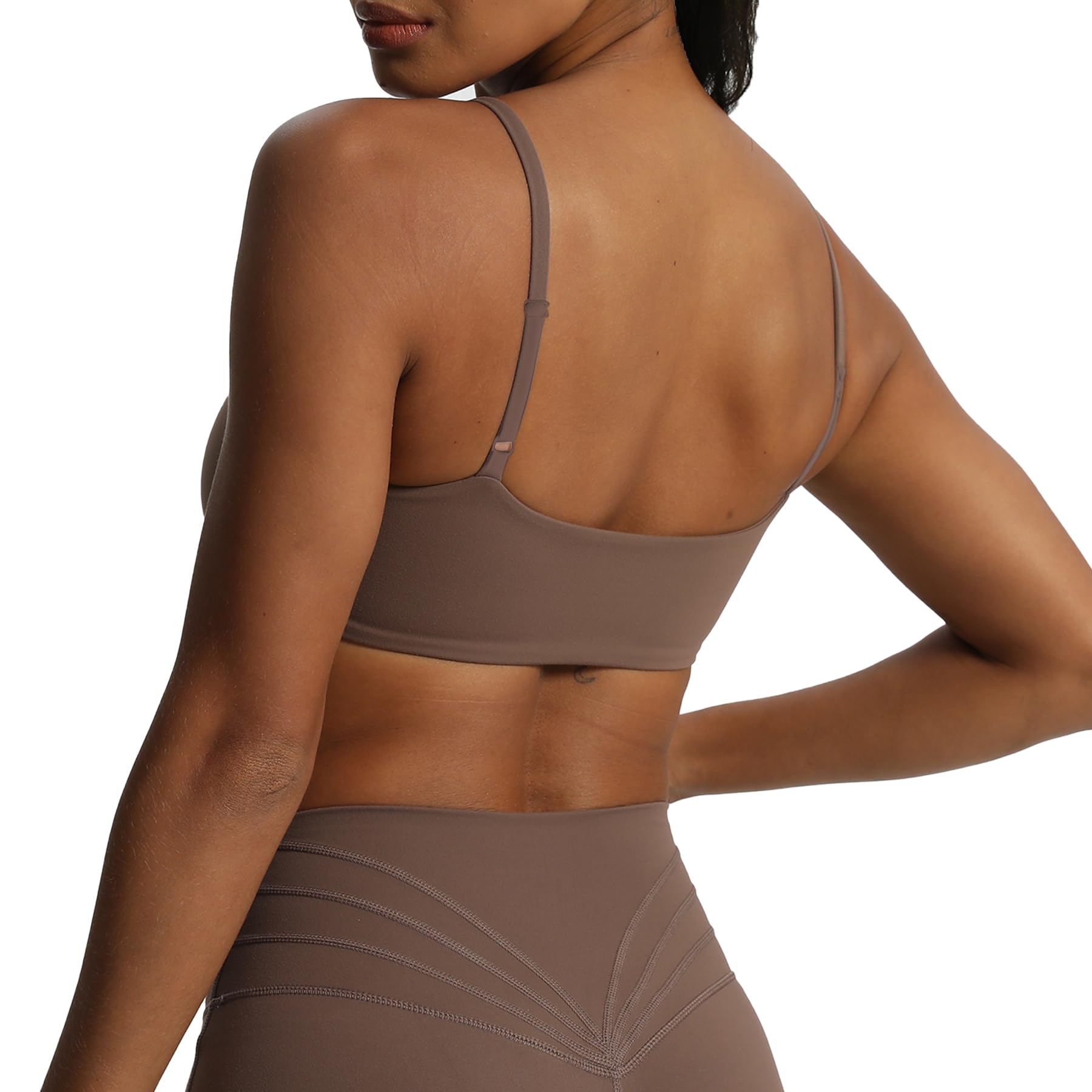 Aoxjox Women's Workout Sports Bra - Seamless Bandeau Crop Top for Yoga, Running, Fitness & Training - Breathable & Supportive Activewear for Gym & Outdoor Exercise