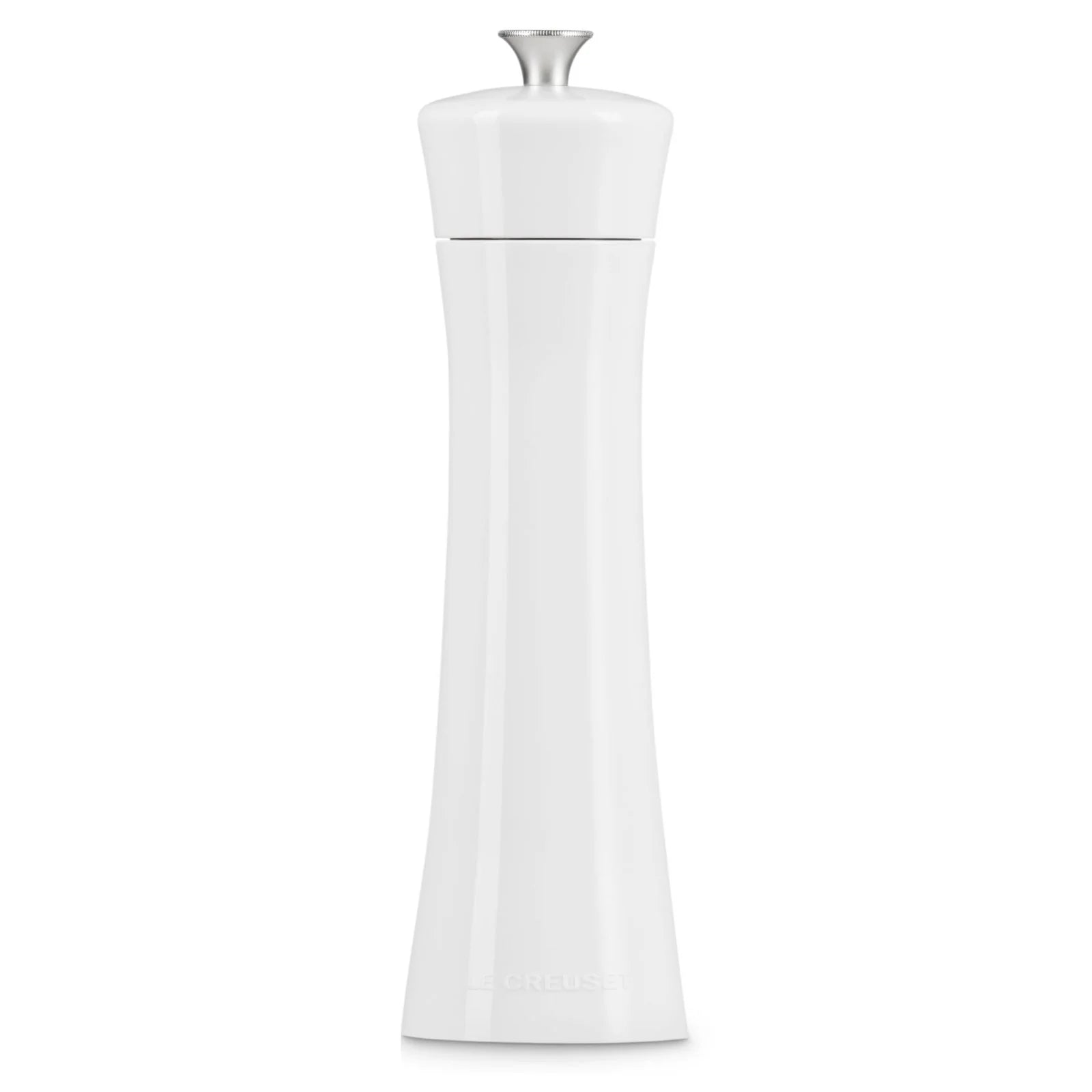 Le Creuset Minimalist 20cm White Pepper Mill - Premium Ceramic Grinder for Kitchen, Dining Table & Gourmet Cooking