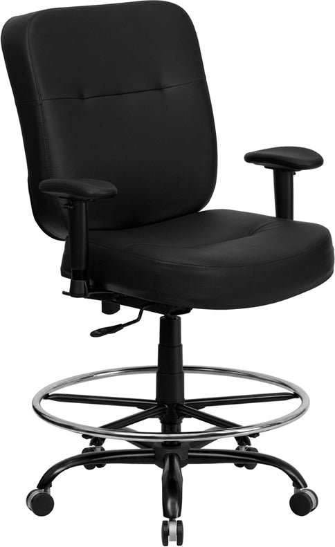 FLASH HERCULES Series Big & Tall 400 lb. Capacity Black Fabric Executive Swivel Ergonomic Office Chair with Rectangular Back - Perfect for Home Office, Gaming, and Heavy-Duty Workspaces