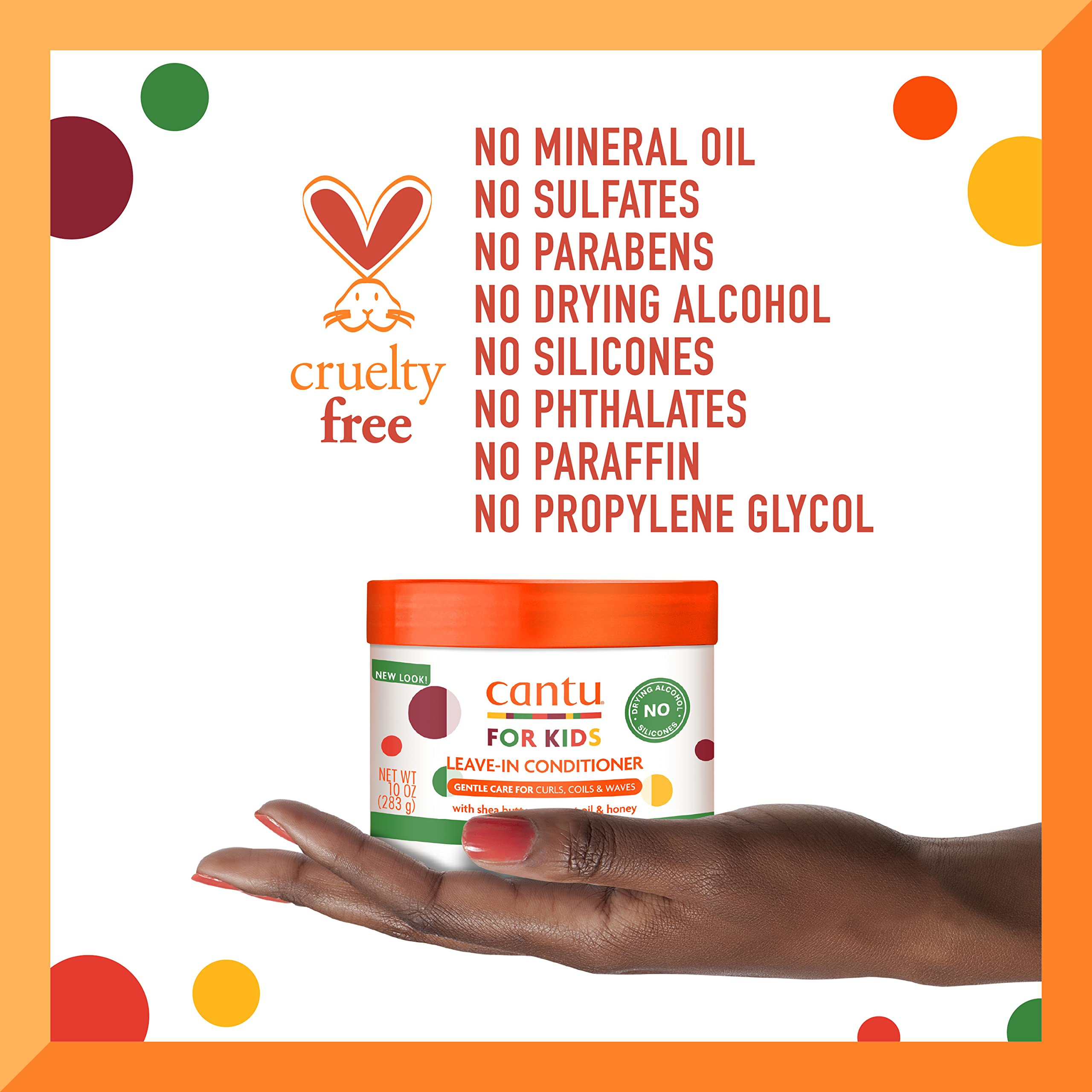 Cantu Care for Kids Leave-In Conditioner with Shea Butter, 10 oz (Pack of 3) - Detangling & Moisturizing Hair Treatment for Curly, Coily & Wavy Hair - Perfect for Daily Use & After Swimming