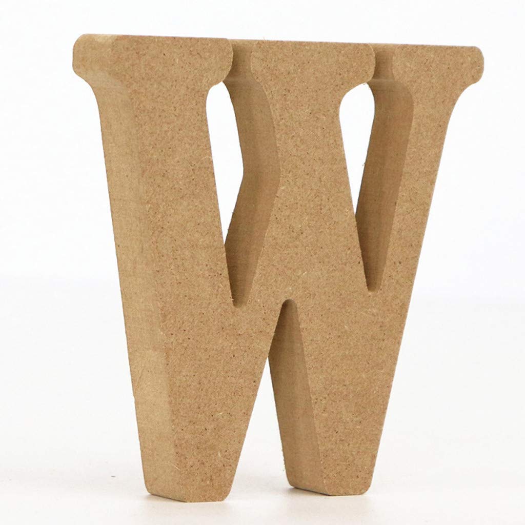 4ft Tall Wooden Wedding Letters Decorations - Alphabet Party Sign for Home, Yard & Garden - Rustic Wood Log Birthday Decor - Perfect for Outdoor Weddings, Anniversaries & Special Events (Letter W, One Size)