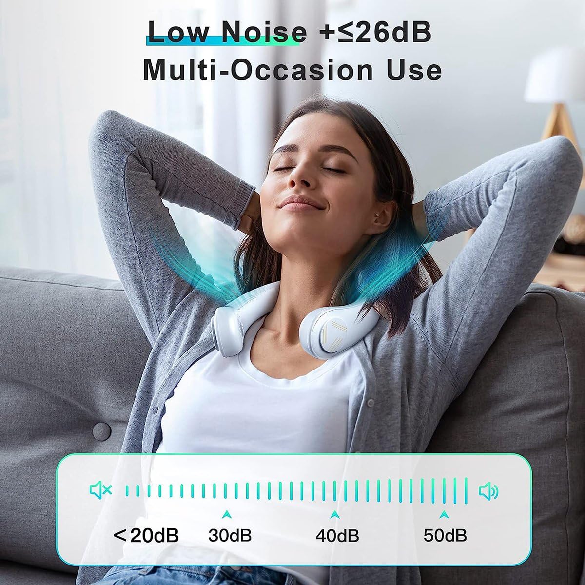 1 PCS Portable Hanging Neck Air Conditioner Fan - 4000mAh Rechargeable Wearable Cooling Fan for Outdoor, Sports, Travel & Office Use