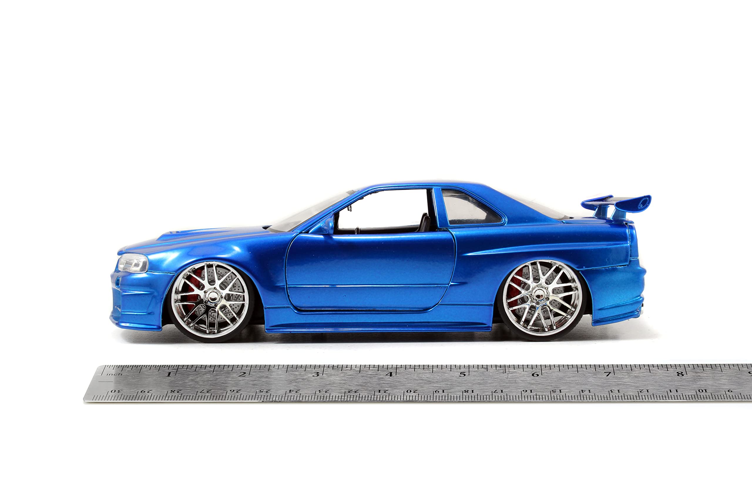 Jada Toys Fast & Furious 1:24 Scale Brian's 2002 Nissan Skyline GT-R R34 Die-Cast Model Car - Collectible Toy for Kids & Adults (Blue #97173) - Perfect for Movie Fans, Car Collectors & Gift Giving