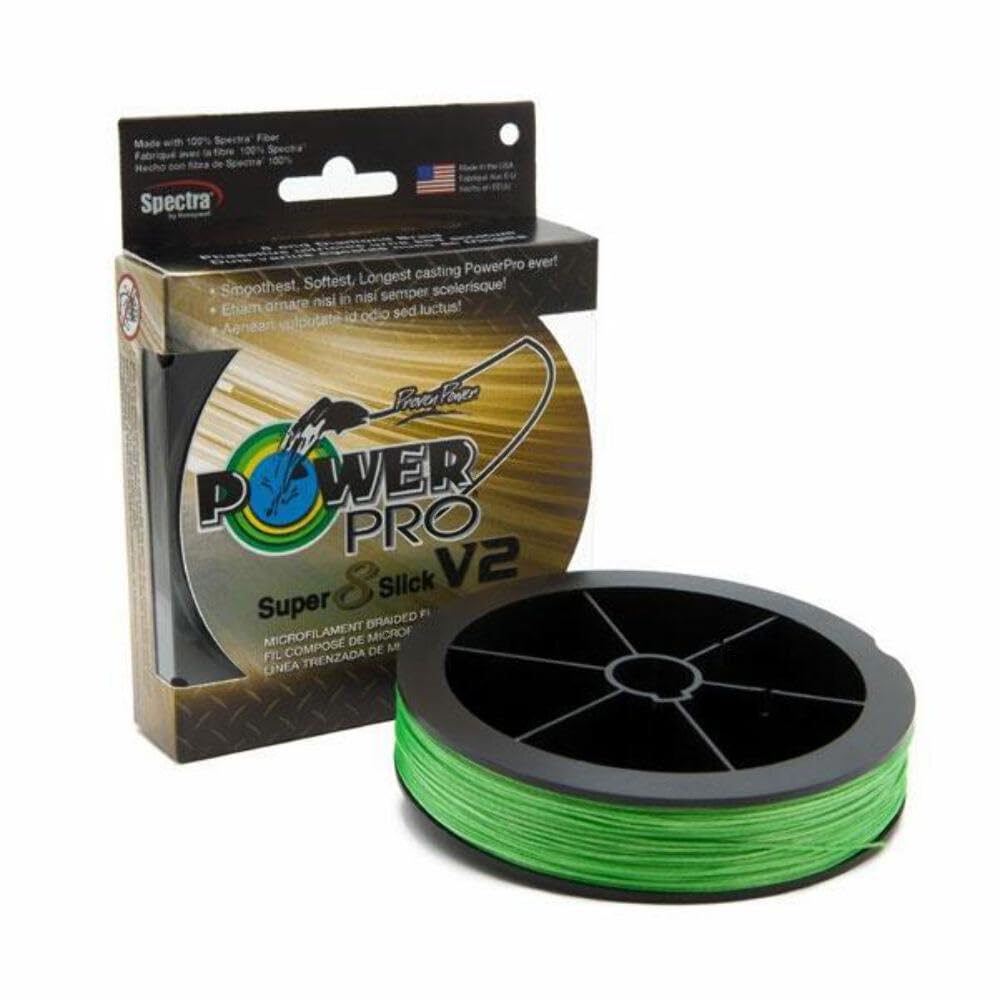 POWER PRO Super8Slick V2 Moss Green Braided Fishing Line - High Performance Saltwater & Freshwater Fishing Line for Bass, Trout, and Saltwater Game Fish - Ideal for Casting, Trolling, and Surf Fishing