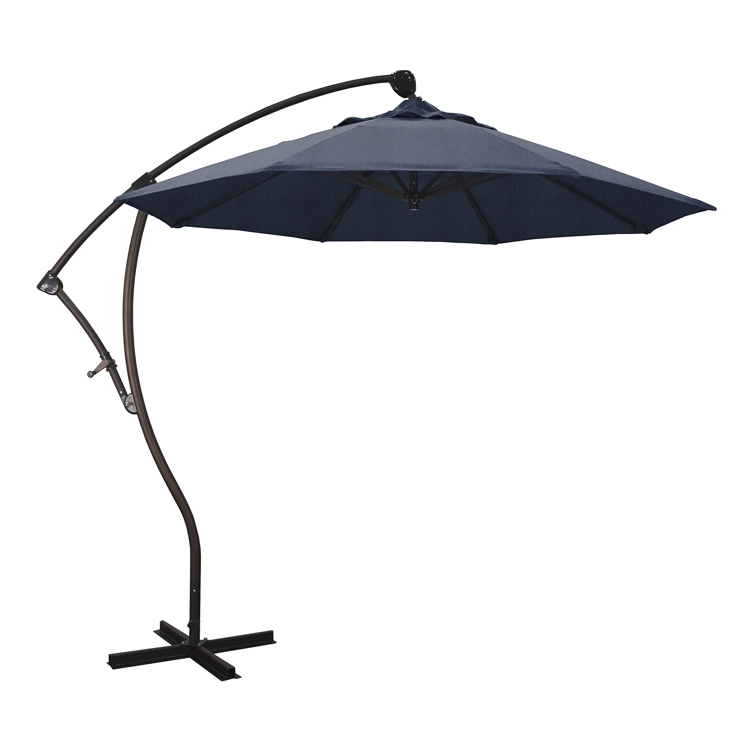 9-Foot California Offset Cantilever Patio Umbrella with Infinite Tilt & 360° Rotation - Sunbrella Fabric & Cross Section Base - Perfect for Poolside, Backyard, and Outdoor Dining Areas