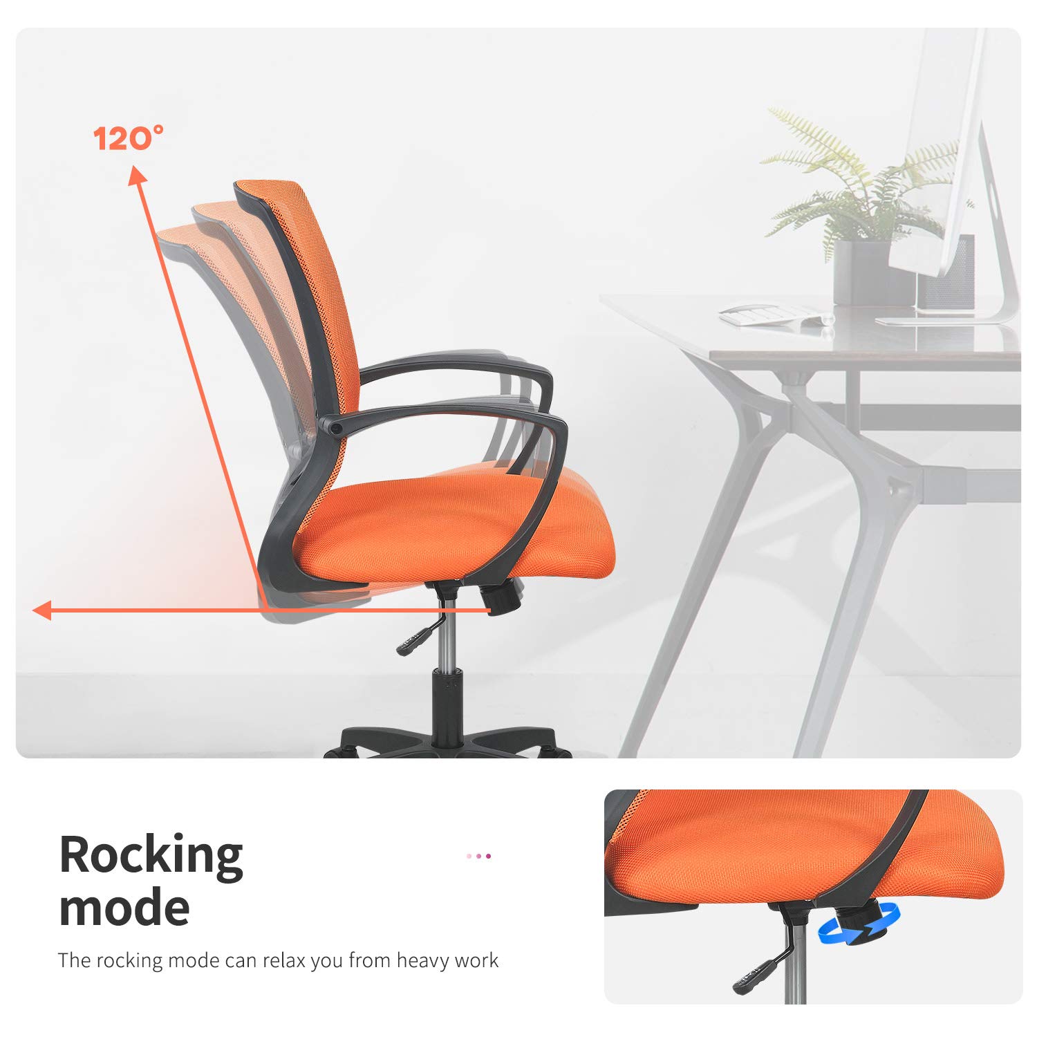 Ergonomic Mesh Office Chair with Adjustable Height & Lumbar Support - Breathable Computer Desk Chair for Men & Women - Home Office Chair with Armrests & Swivel Base - Perfect for Remote Work, Gaming & Study Sessions