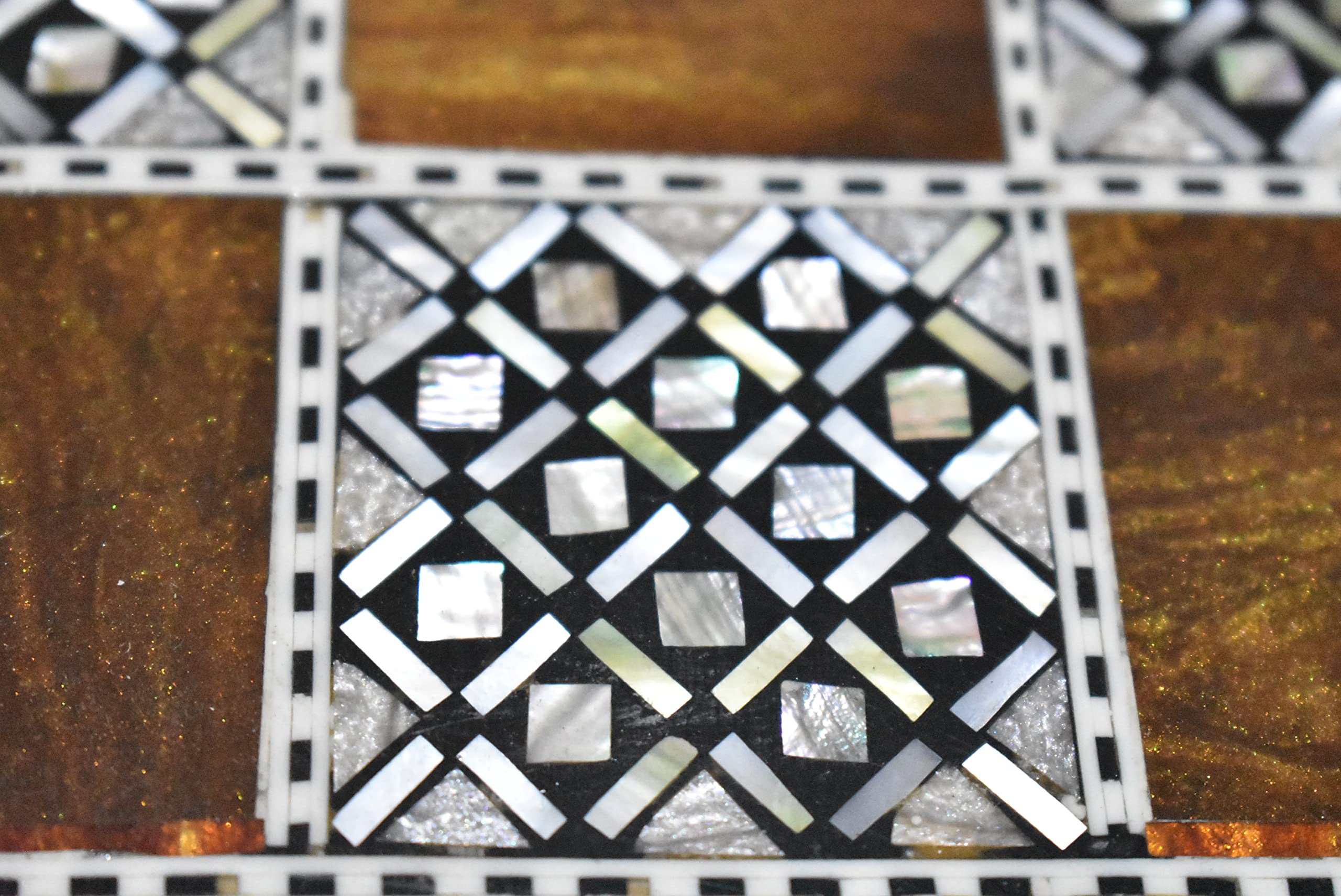 Handmade Egyptian Mother of Pearl Inlaid Chess Board - 16.8 Inch Luxury Game Set for Home Decor & Intellectual Play | Perfect for Chess Enthusiasts, Gift Giving, and Elegant Living Room Display