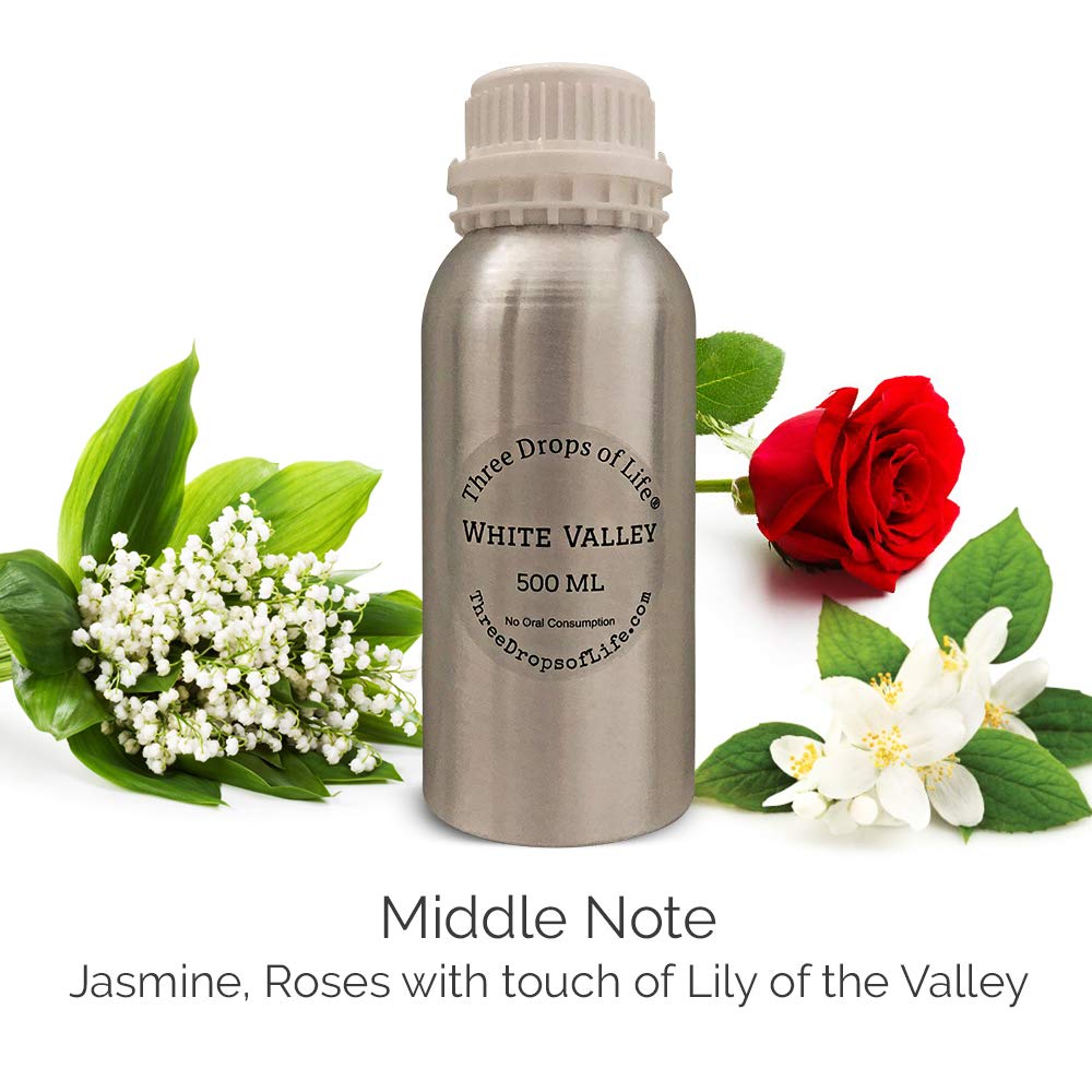 Premium 500ML Essential Oil for Diffusers - Aromatherapy Scent with Cold Air Diffusion, No Water Needed - Perfect for Home, Office, Spa & Yoga Relaxation (White Valley Fragrance)