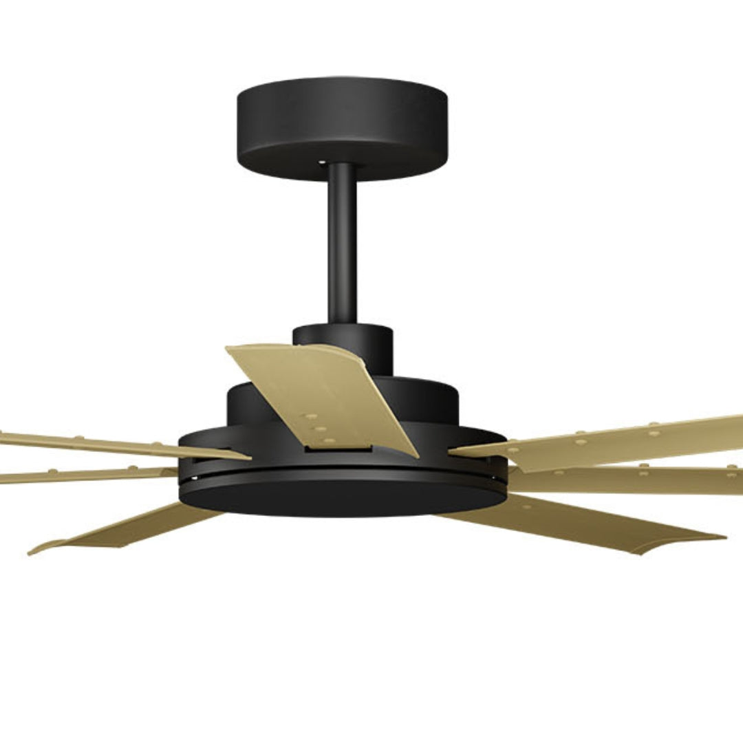 60 Inch Ceiling Fan with Black Motor & Bamboo Blades - Alula Complete Fan Kit for Living Room, Bedroom & Outdoor Spaces - Energy Efficient & Quiet Operation