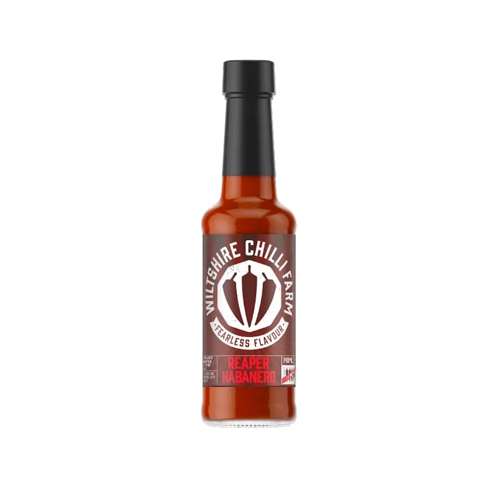 Wiltshire Chilli Farm Reaper Habanero Hot Sauce - 100ml Bottle | Extra Spicy Ghost Pepper Sauce for Tacos, Wings & BBQ | Gourmet Hot Sauce Gift Set