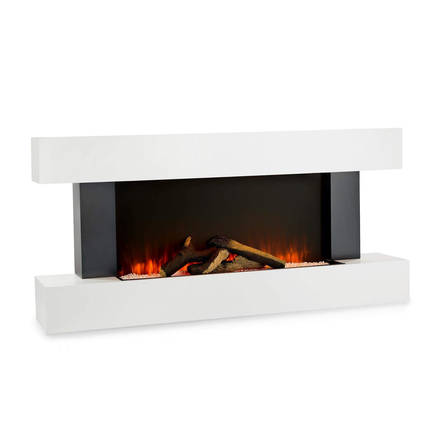 Klarstein 2000W Built-in Electric Fireplace with LED Flame Effect, Remote Control, Timer & Temperature Control - Perfect for Living Room, Bedroom & Office Heating