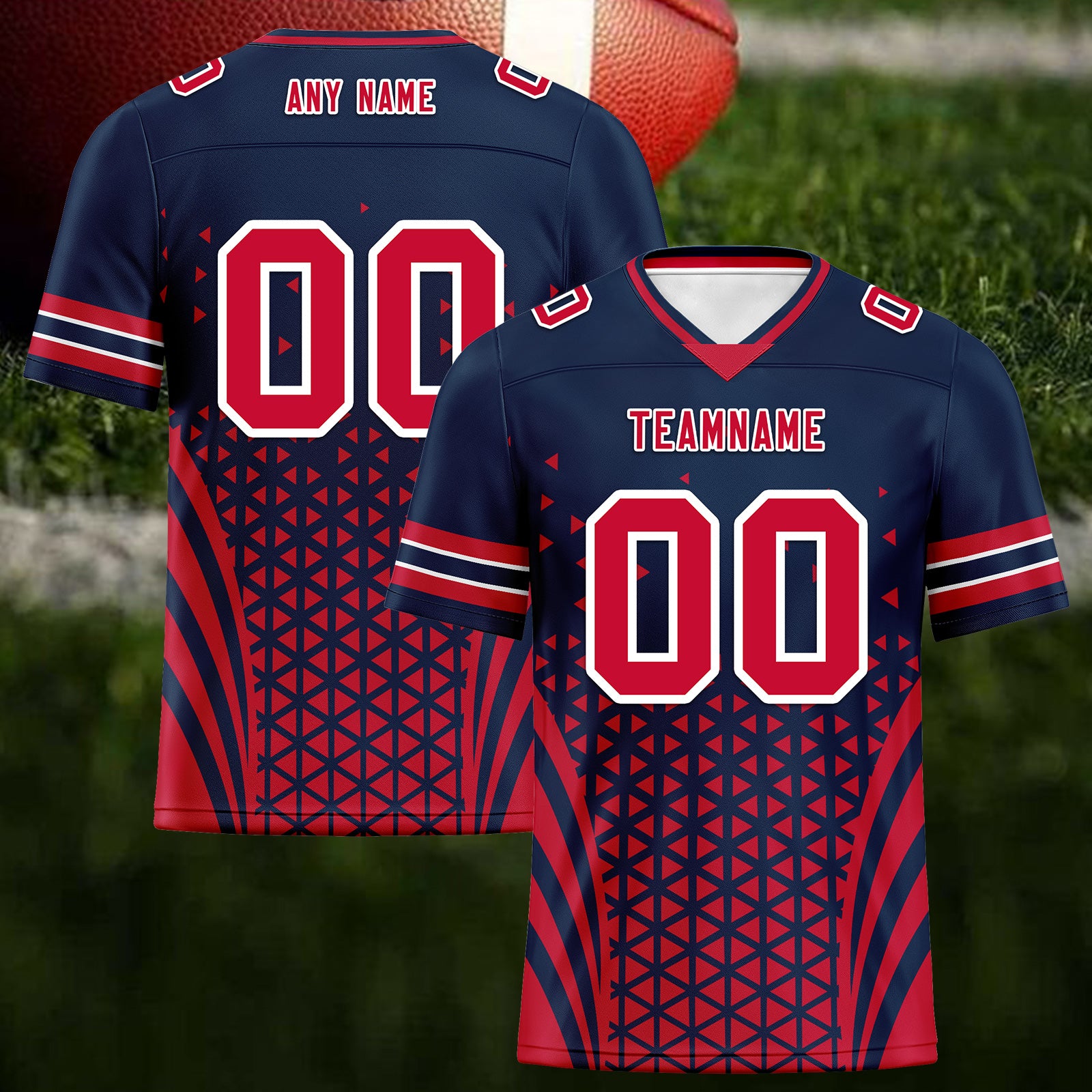 Custom Blue & White Personalized Massachusetts Football Jersey - Authentic Replica FBJ02 D023033 - Perfect for Games, Tailgating & Fan Gear Collection