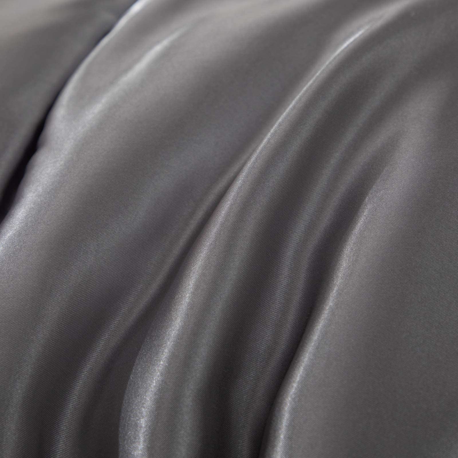 Luxury Satin Comforter Set Queen Size - Soft Grey Silky Bedding with 2 Pillowcases for Ultimate Comfort | Perfect for Master Bedroom, Guest Room & Cozy Nights