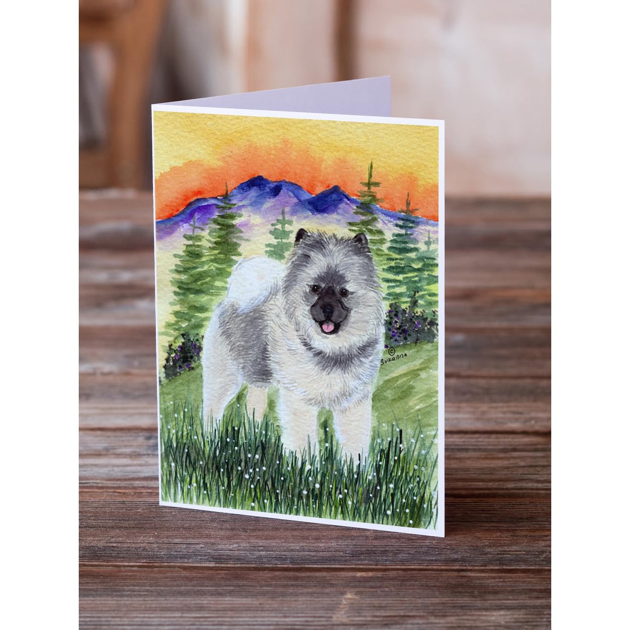 Keeshond Greeting Cards Set of 8 with Envelopes | 5x7 A7 Blank Note Cards for All Occasions | Whimsical Dog Lover Stationery for Birthdays, Thank You Notes & Holiday Cards