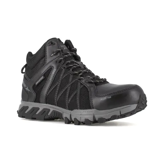 Trailgrip Alloy Toe Athletic Work Boots for Men - Lightweight Safety Shoes with Steel Toe Protection - Perfect for Construction, Warehouse & Outdoor Work (Black)