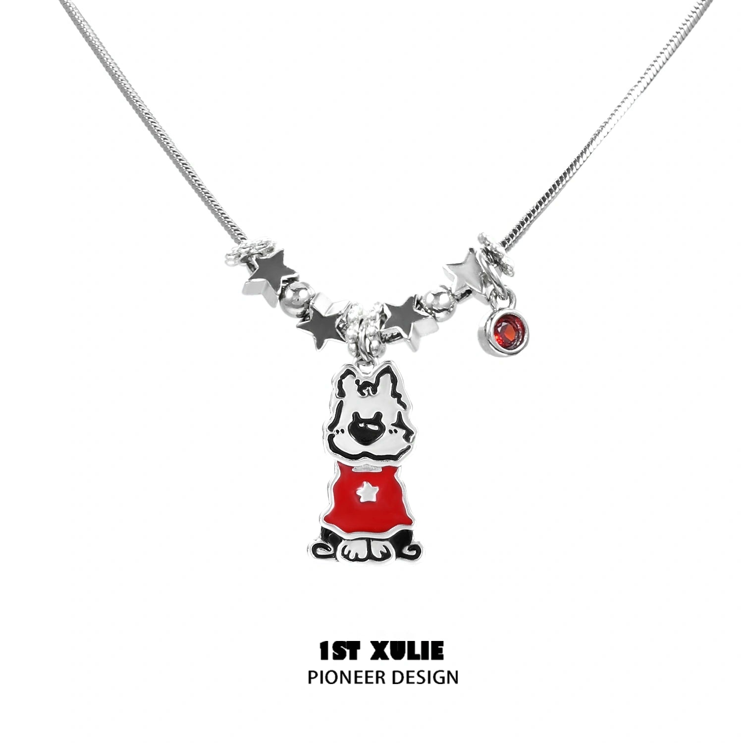 2024 Christmas Dog Pendant Necklace - 18K Gold Plated Graffiti Puppy Charm for Women & Men | Perfect Holiday Gift for Pet Lovers, Christmas Party & Casual Wear