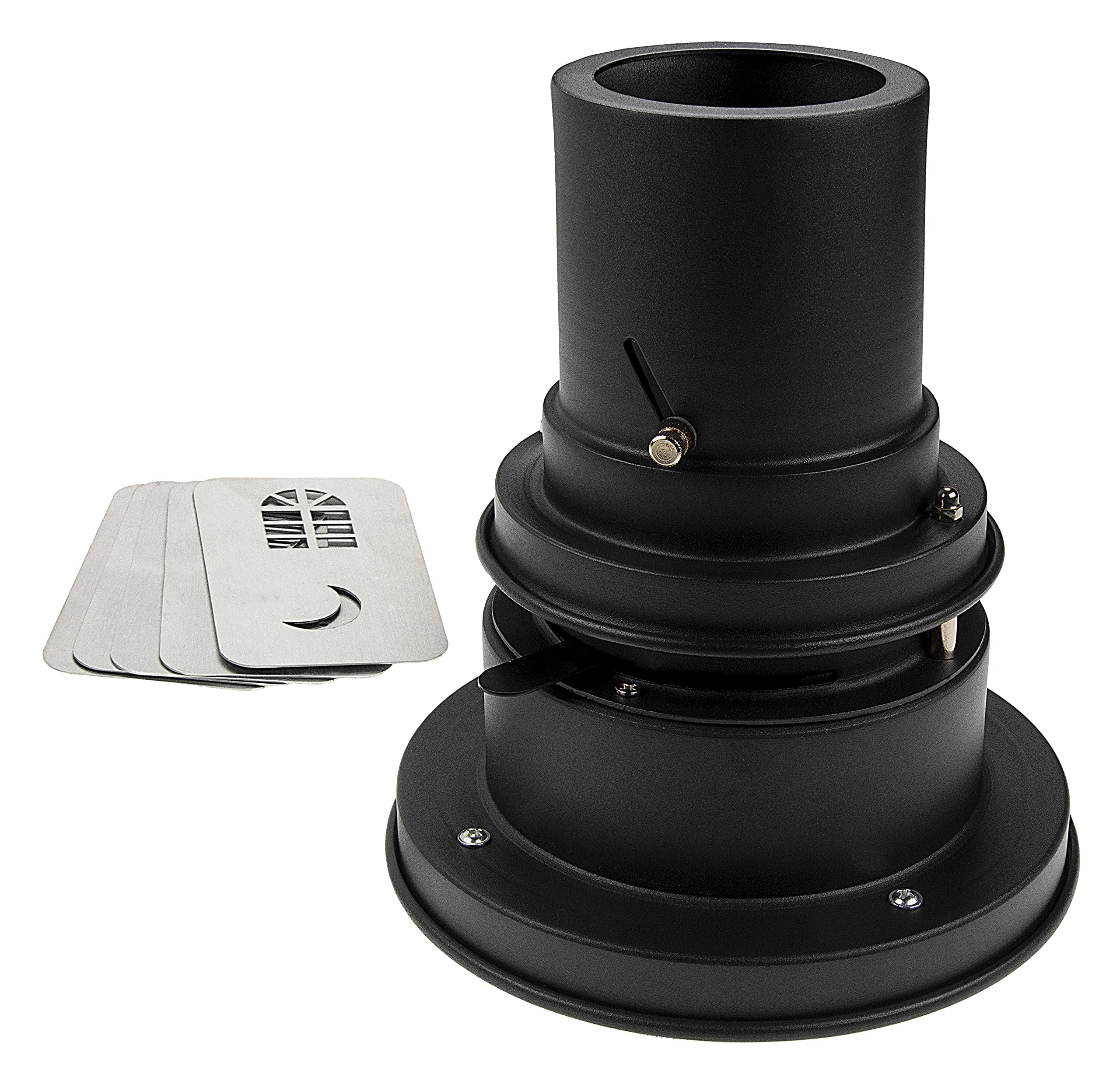 Fotodiox Universal GOBO Image Projection Attachment for LED Lights with Built-in GOBO Holder & Aperture Iris - Compatible with Ellinchrom, Calumet Genesis, Interfit Bayonet Lights | Perfect for Stage Lighting, Photography, and Theater Productions