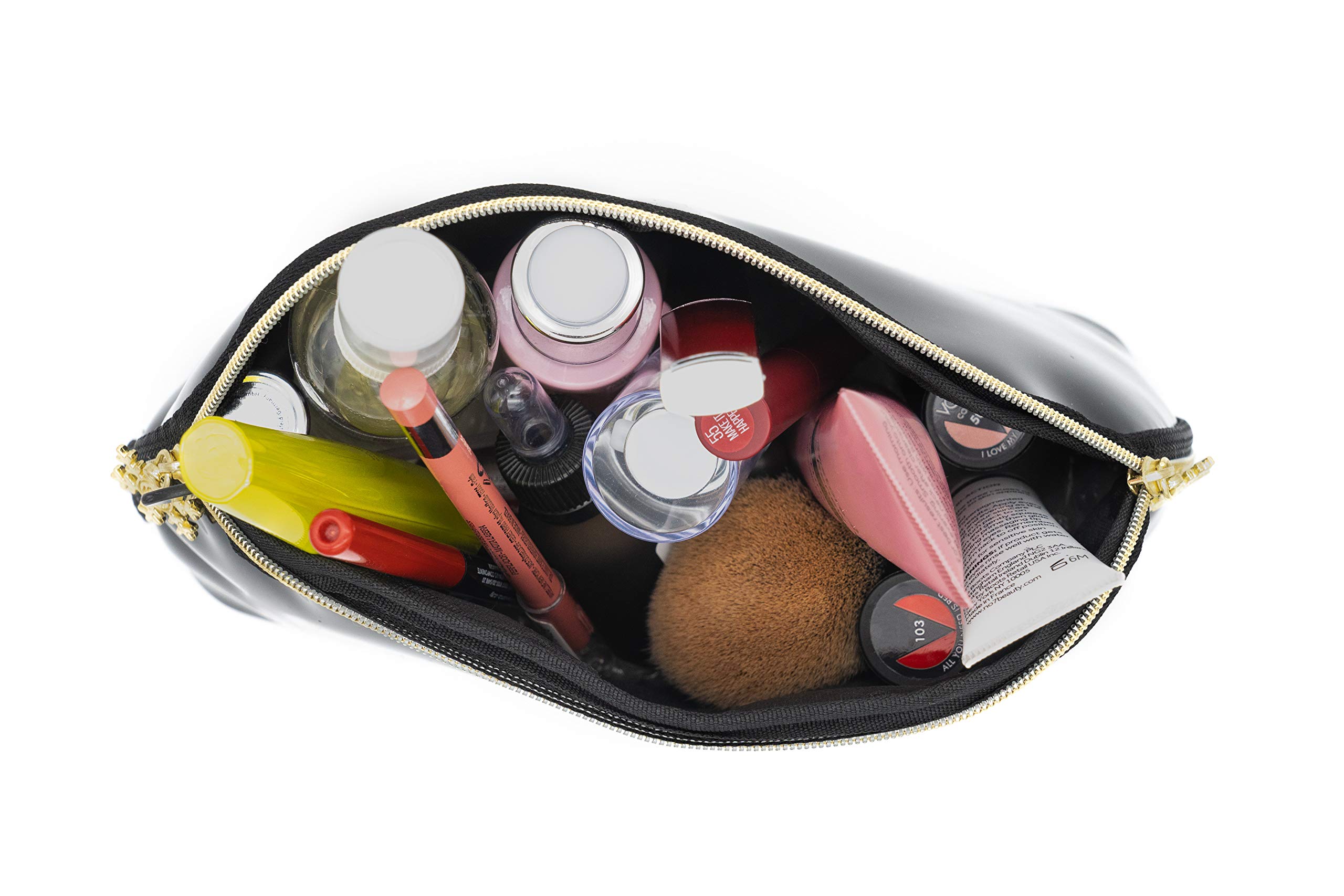 STFashions PU Leather Makeup Bag & Brush Case - Waterproof Cosmetic Organizer for Travel, Toiletries Pouch, Women's Beauty Gift Set - Perfect for Daily Use & Vacation Essentials (Medium)