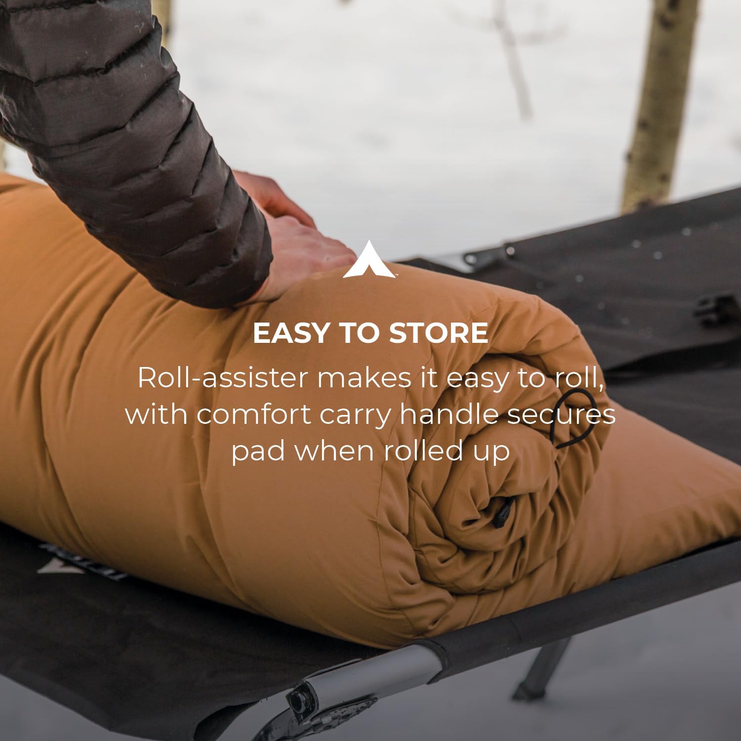 Teton Canvas Camp Pad - Comfortable Sleeping Pad for Car Camping & Outdoor Adventures - Durable Brown Camping Mat for Tents, RVs & Backpacking