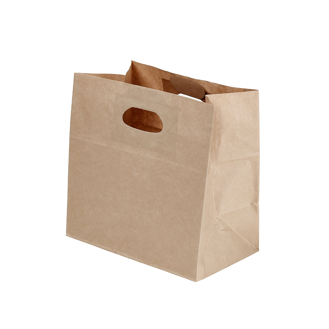 Eco-Friendly Kraft Paper Take Out Bags with Handles - 11