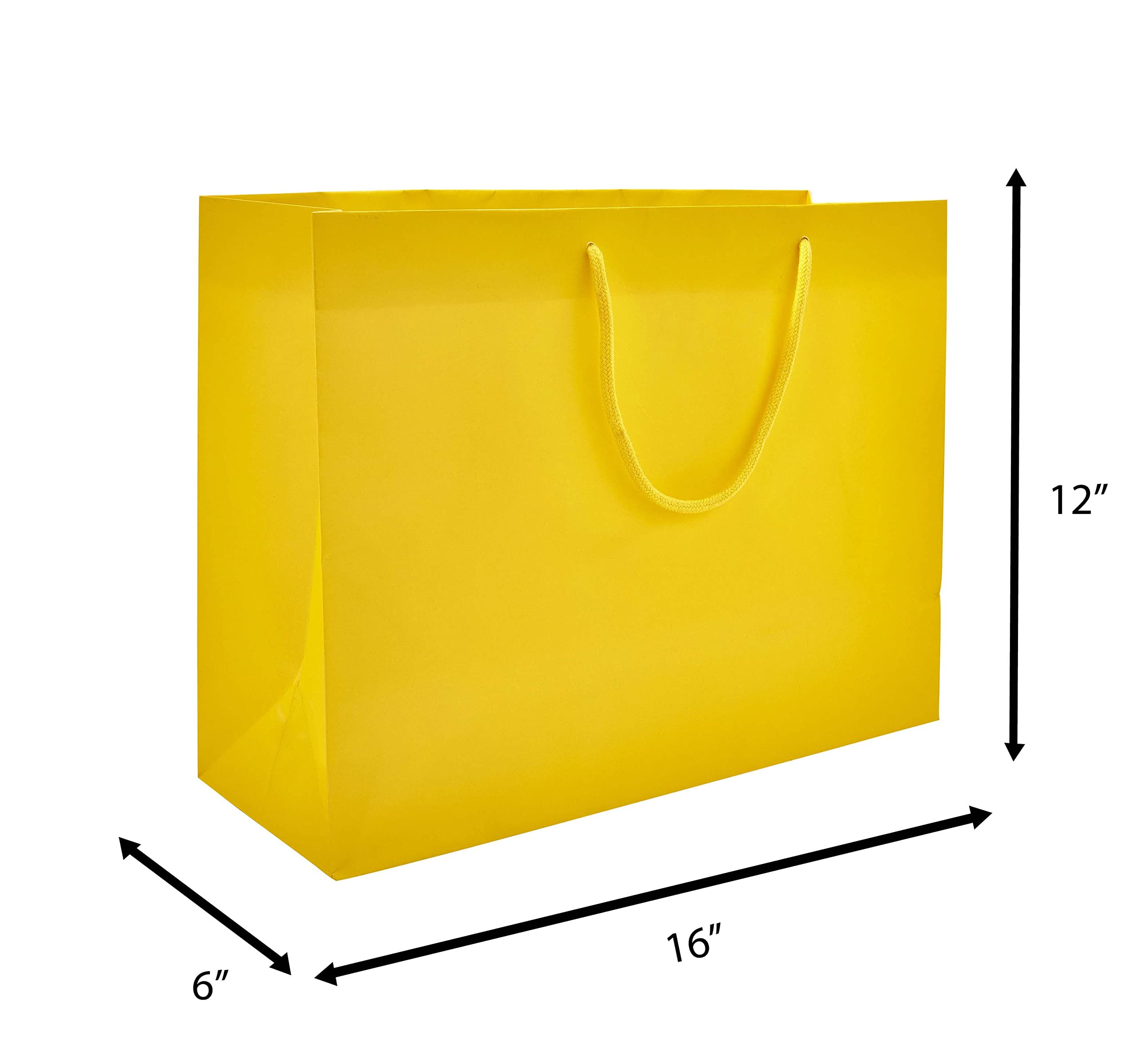 PTP BAGS Sunrise Matte 16x6x12 Inch Reusable Euro Tote Bags - Pack of 100 Eco-Friendly Paper Gift Bags for Shopping, Retail, and Party Favors