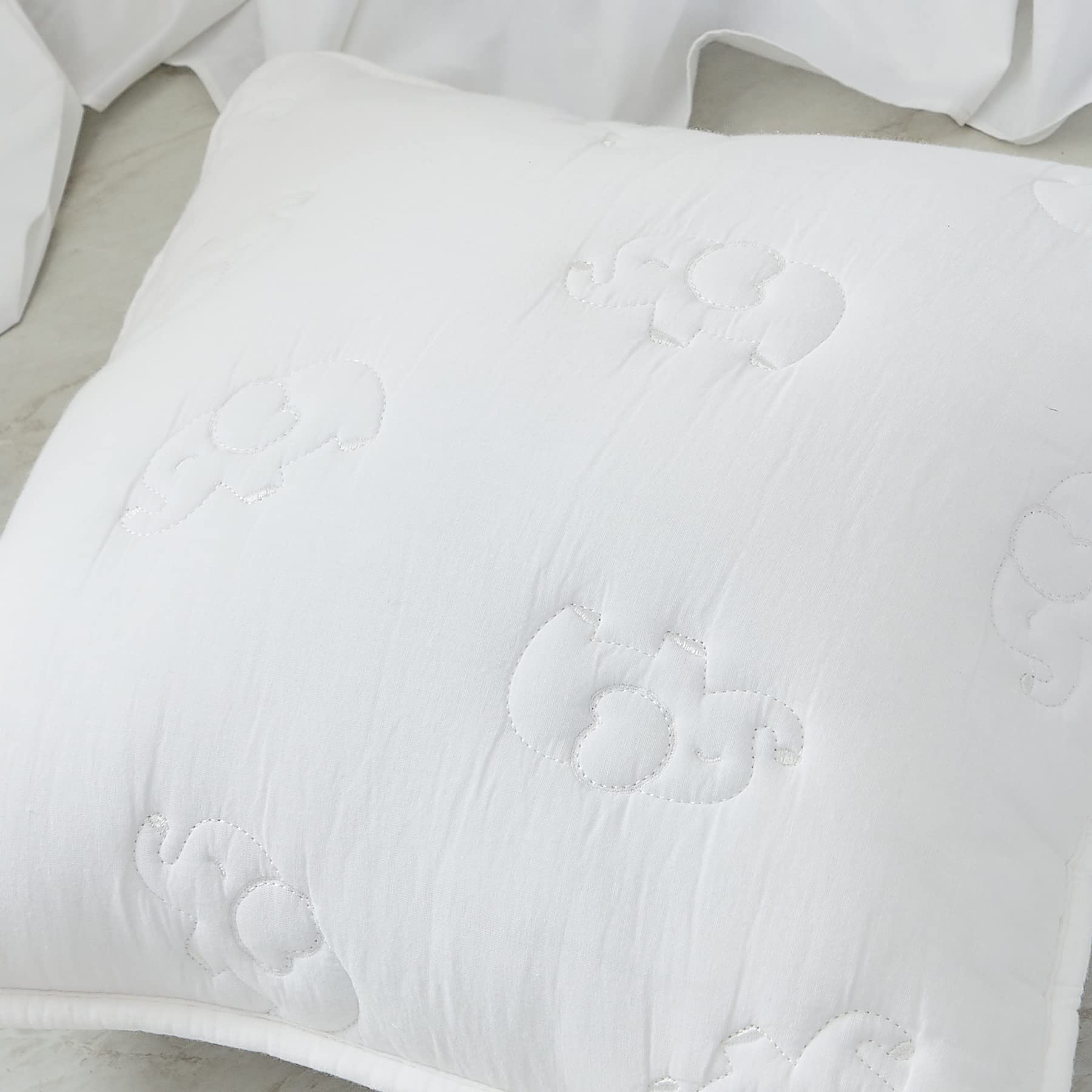 Brandream Unisex Bohemian Baby Crib Bedding Set - 6 Piece Cotton Nursery Set with Elephant Embroidery in White - Perfect for Farmhouse Chic & Gender Neutral Nursery Decor