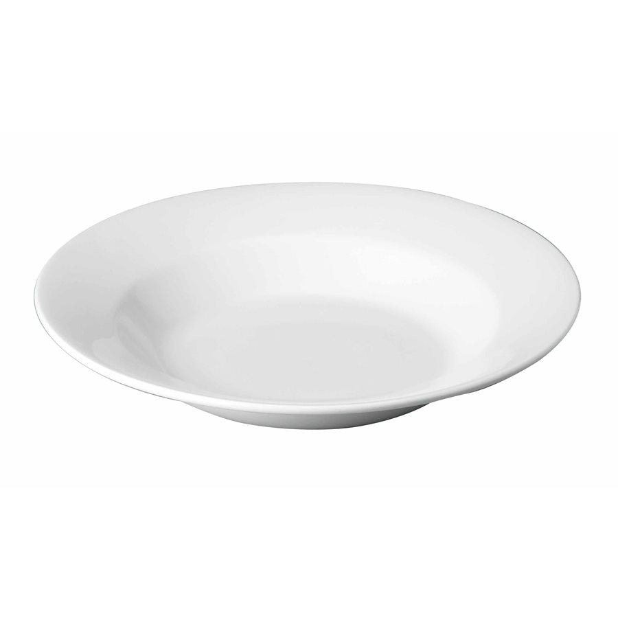Churchill Classic 9-Inch Rimmed Soup Bowl - Set of 24 White Porcelain Bowls for Restaurant, Catering & Home Use | Durable Dinnerware for Soup, Salad & Desserts