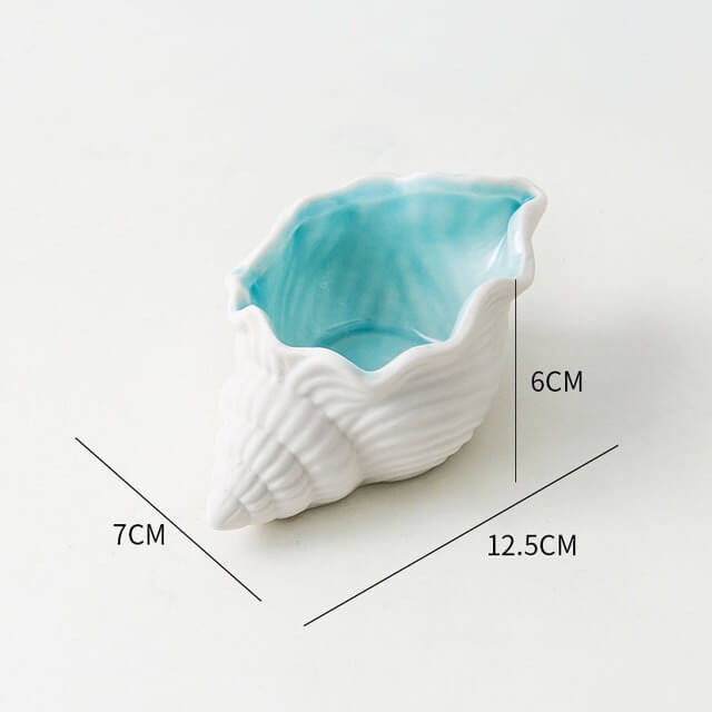 Seashell Ceramic Jewelry Tray - Elegant Beach-Themed Organizer for Rings, Earrings & Necklaces | Perfect for Bathroom Vanity, Dresser Top & Travel Accessories