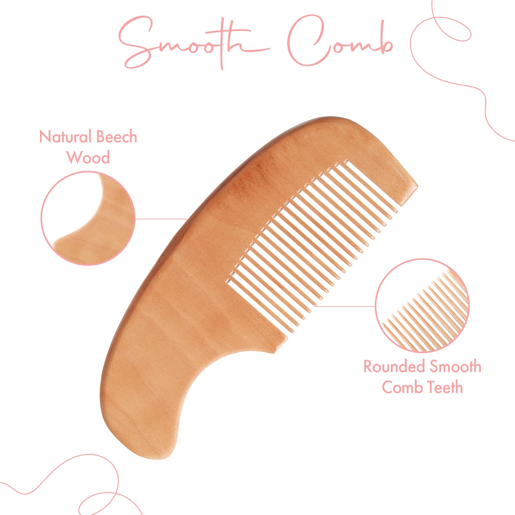 MYZI Baby Hair Brush Set - Soft Newborn Comb & Brush for Boys & Girls - Perfect Baby Shower Gift