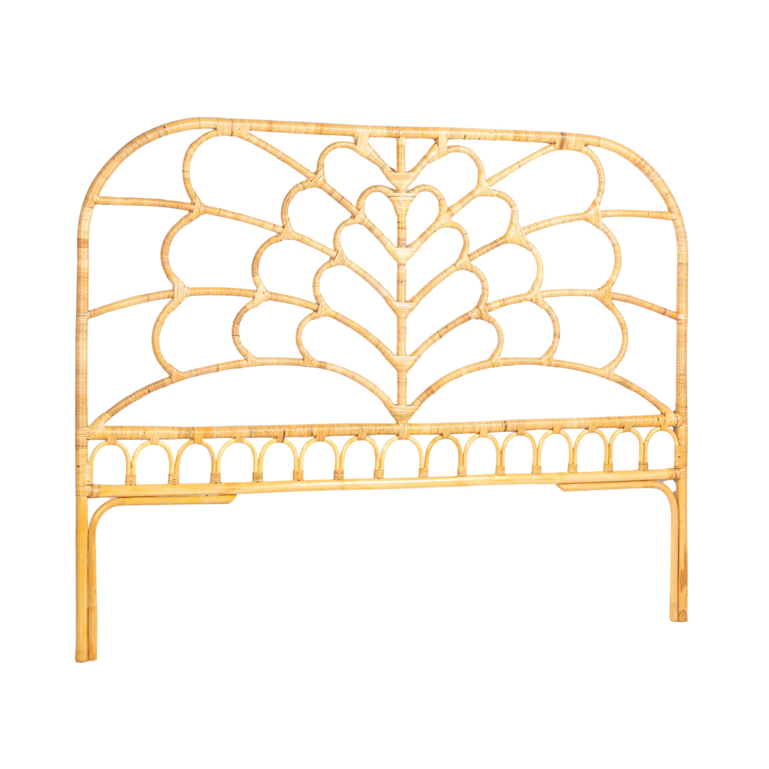 Creative Co-Op King Rattan Headboard - Natural Woven Rattan Bed Frame Headboard for Bedroom Decor - Perfect for Boho, Coastal, and Farmhouse Style Bedrooms