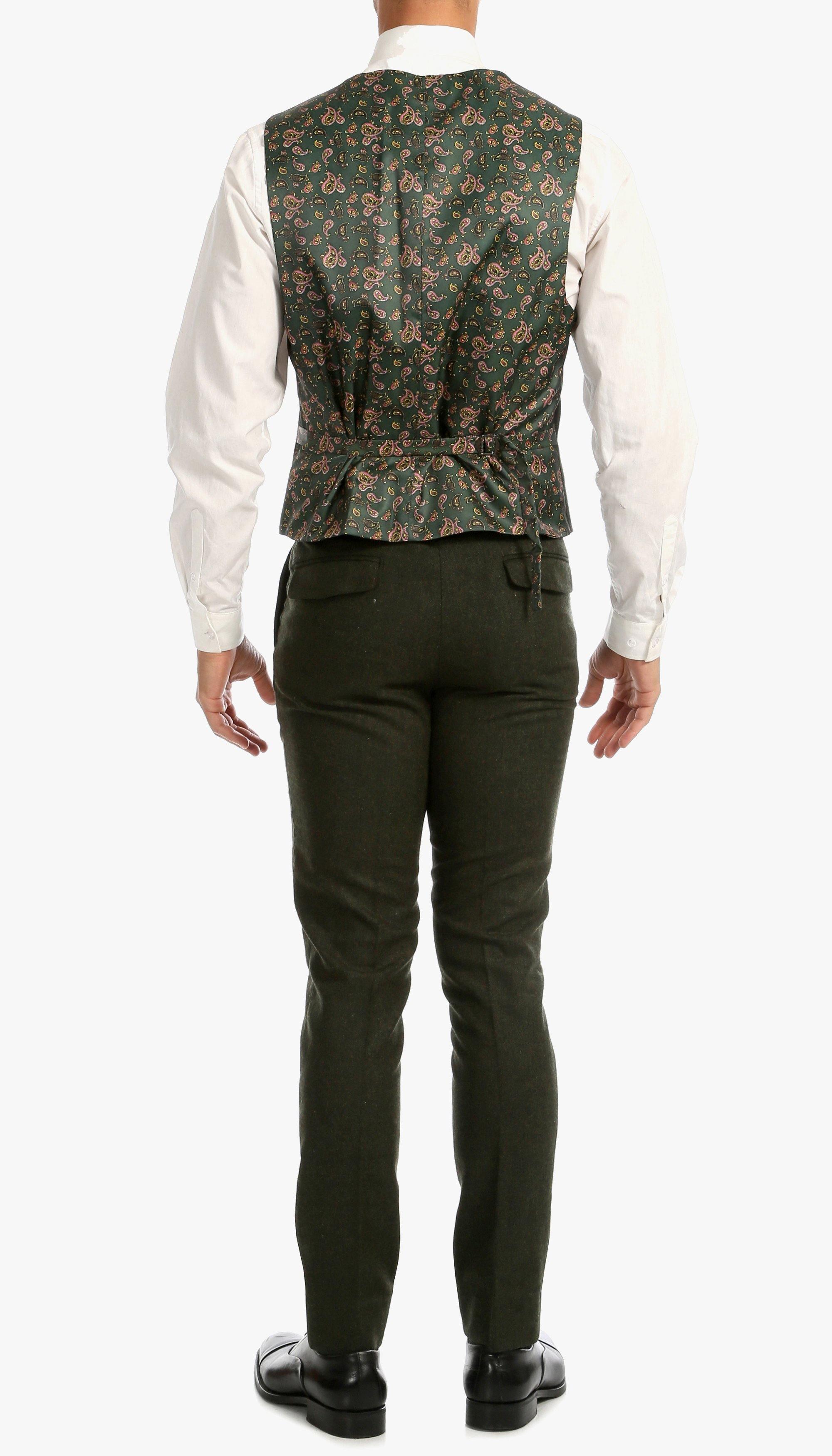 Green Tweed Men's Slim Fit 3-Piece Suit | Formal Business Attire & Wedding Outfit | Perfect for Office, Interviews & Special Occasions