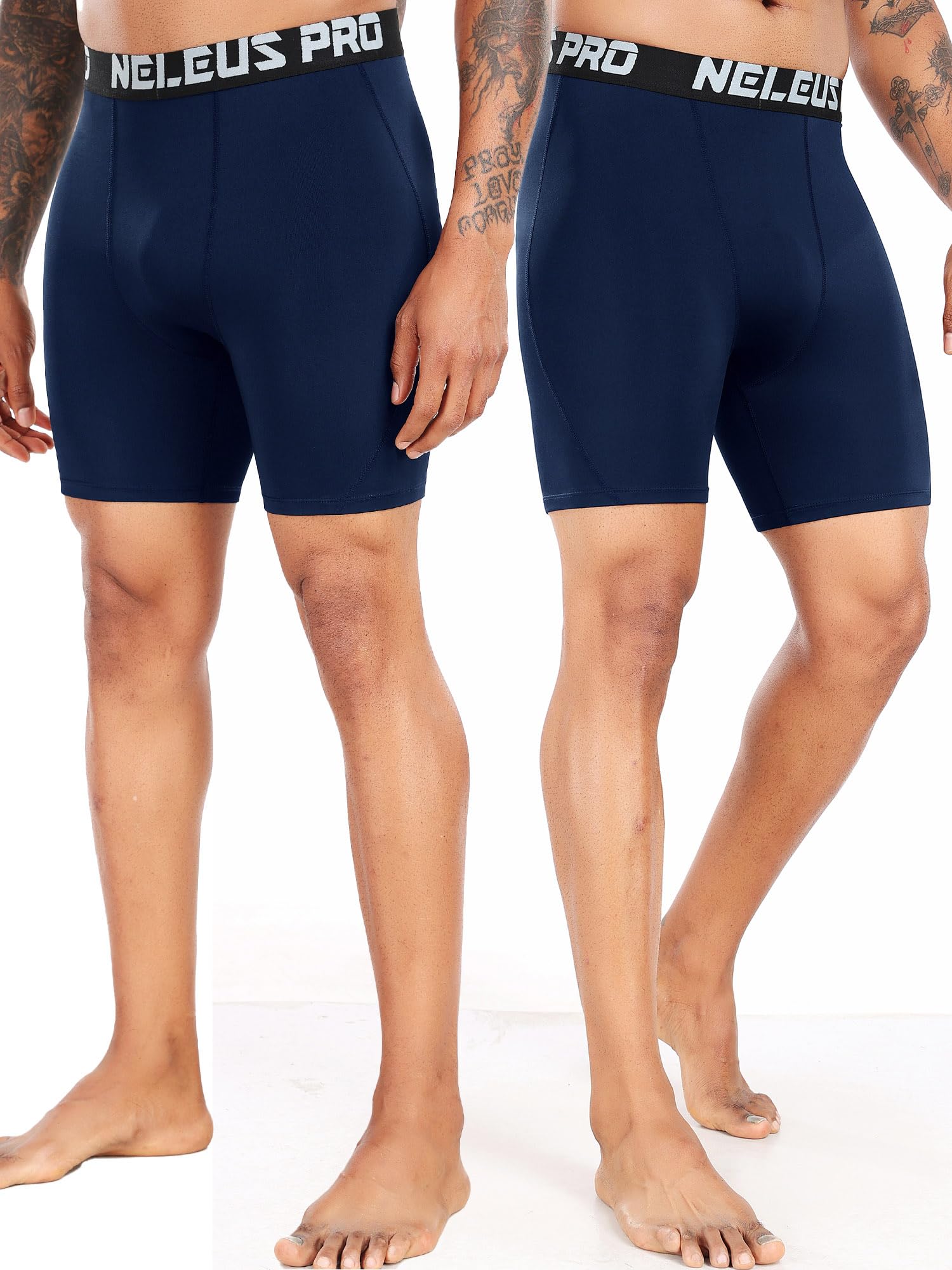 NELEUS Men's 3-Pack or 6-Pack Compression Shorts - Breathable Spandex Workout Shorts for Running, Gym, Training & Sports - Moisture-Wicking Performance Baselayer Underwear for Active Lifestyles