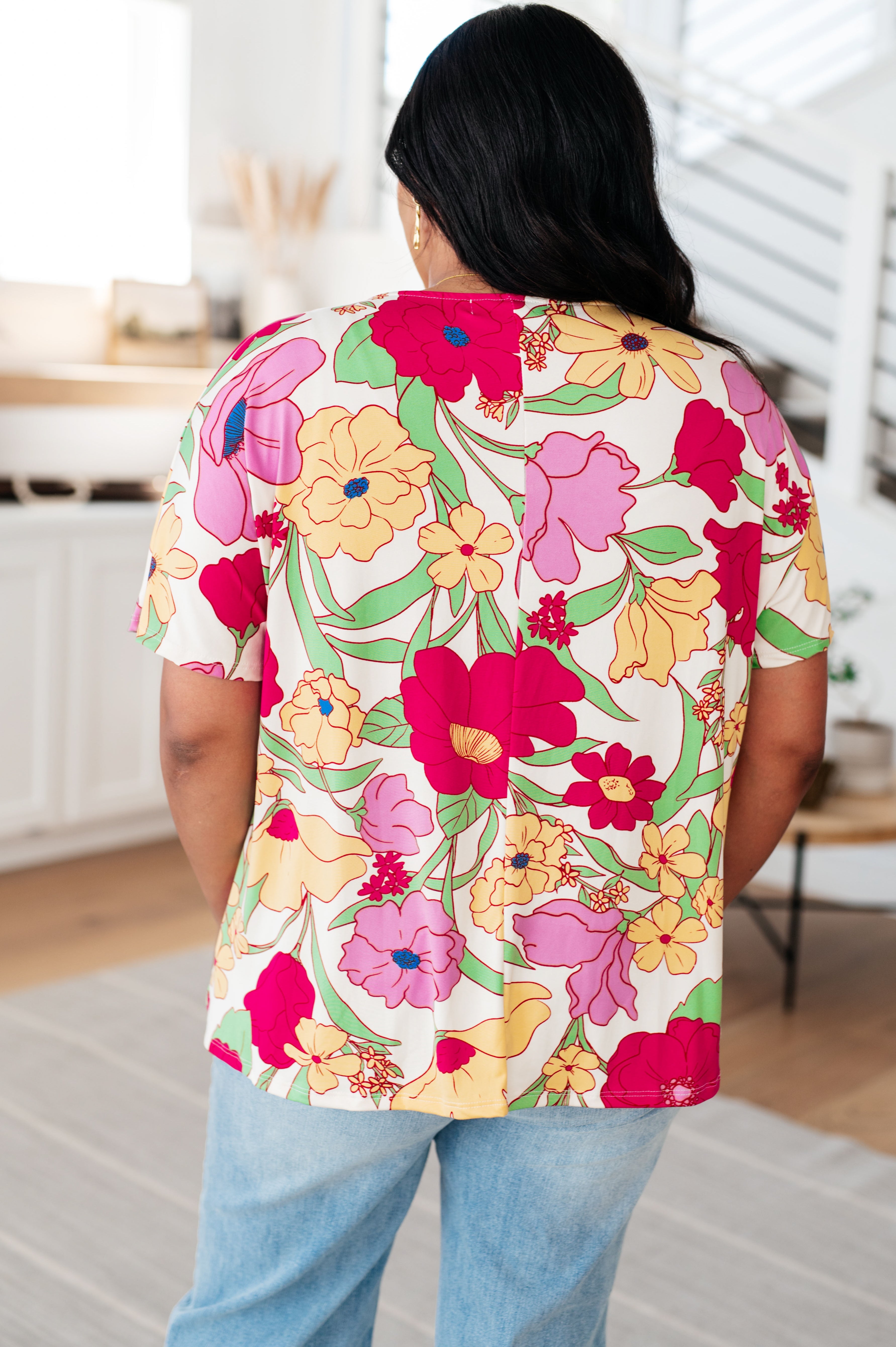 Do It Anyways Floral Print Women's Blouse - Elegant Flowy Top for Casual Wear, Office Outfits & Summer Dresses