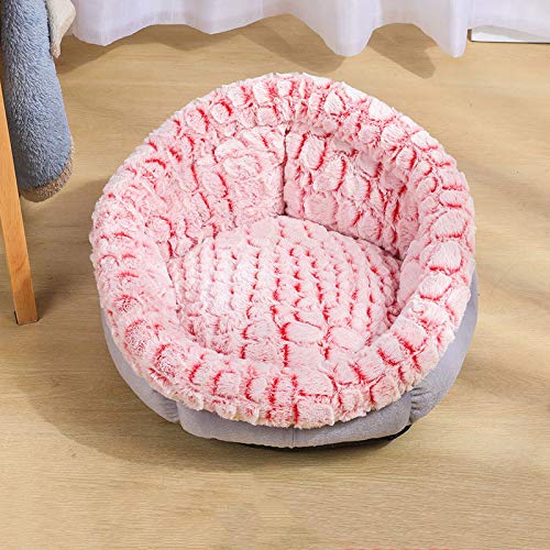 La La Pet Luxury Plush Donut Pet Bed for Cats & Small Dogs - Self Warming Calming Cuddler Bed for Improved Sleep (Pink, Small) - Perfect for Home, Office & Travel Use