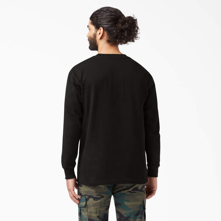Dickies Men's Heavyweight Long Sleeve Pocket T-Shirt - Relaxed Fit Cotton Work Shirt for Construction, Outdoor & Casual Wear