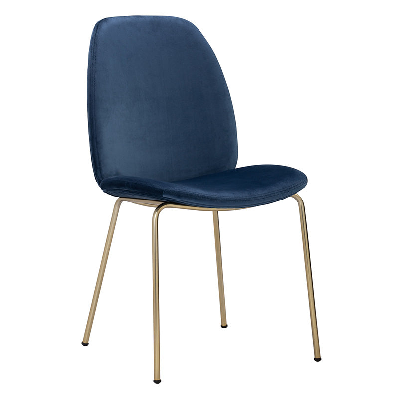 ADELIA Blue Velvet Dining Chair - Modern Upholstered Accent Chair for Kitchen, Dining Room & Home Decor