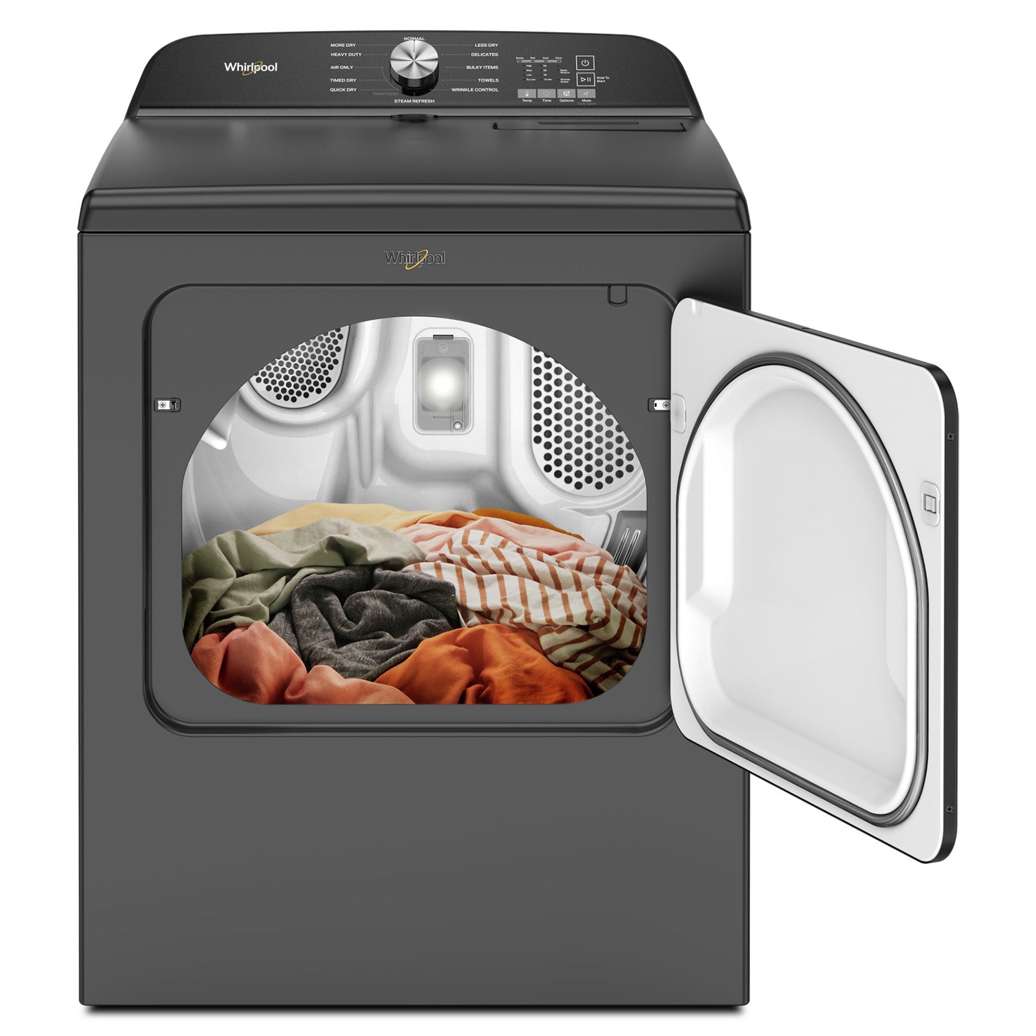 Whirlpool YWED6150PB 7.0 Cu Ft Capacity Electric Dryer in Volcano Black - Perfect for Laundry Rooms, Apartments & Large Families