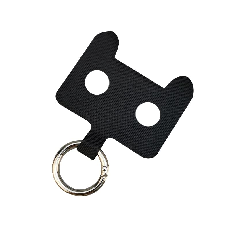 Universal Phone Lanyard Patch - 6 Pack Secure Hands-Free Phone Holder with Tether Tab, Phone Strap Connector for Necklace & Wrist Strap (Black) - Perfect for Outdoor Activities, Travel, Work & Gym Use