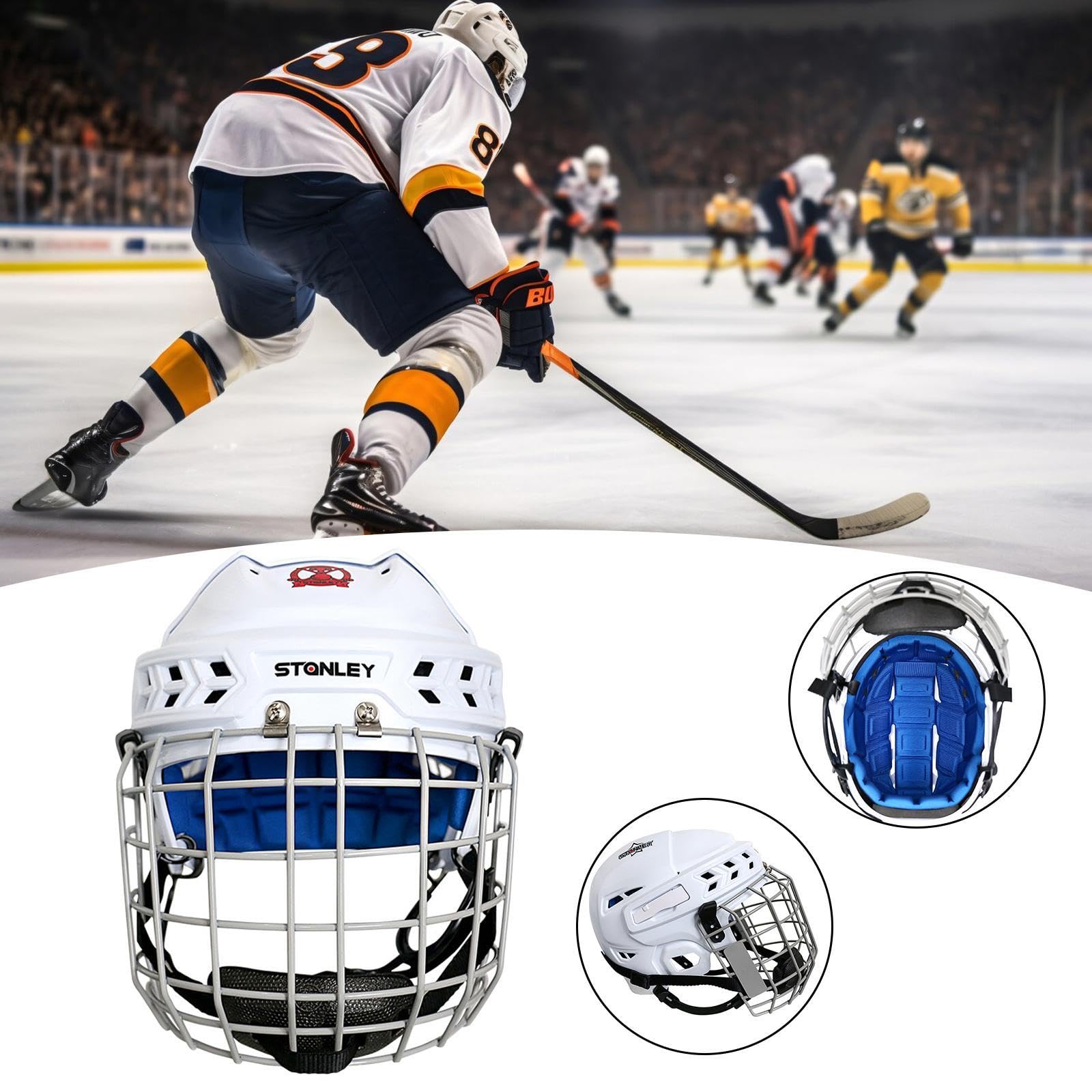 Adjustable Ice Hockey Helmet for Speed Skating & Competition - Lightweight Sports Safety Gear for Players & Training - Perfect for Games, Practice & Outdoor Rinks